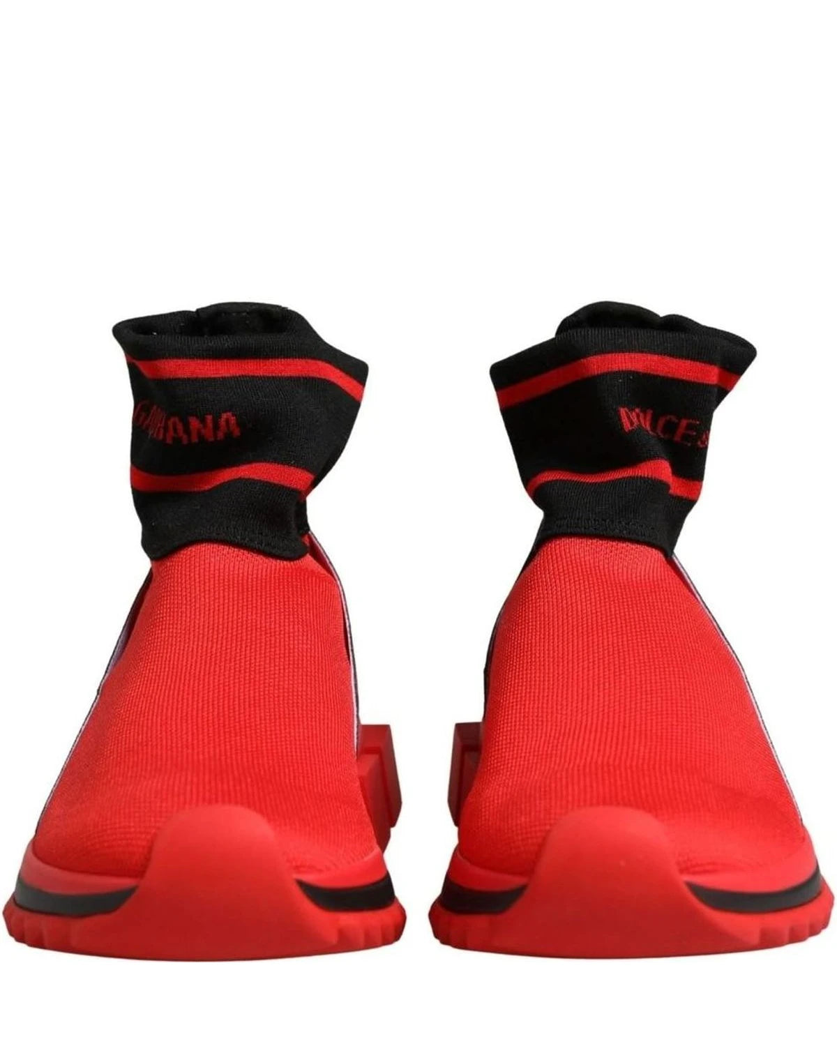 Dolce & Gabbana Black Red Sorrento Socks Sneakers Shoes