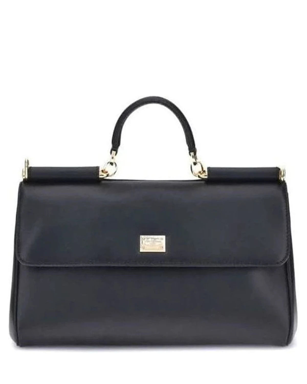Dolce & Gabbana Black Calf Leather Bos Taurus Shoulder Bag