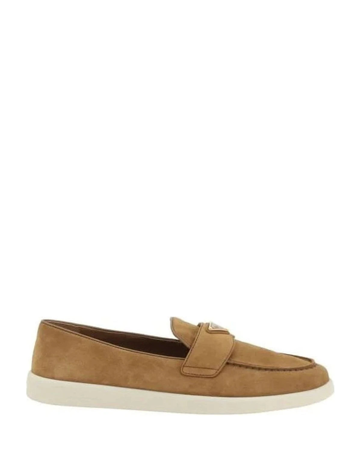 Prada Brown Calf Leather Bos Taurus Slip On Loafers