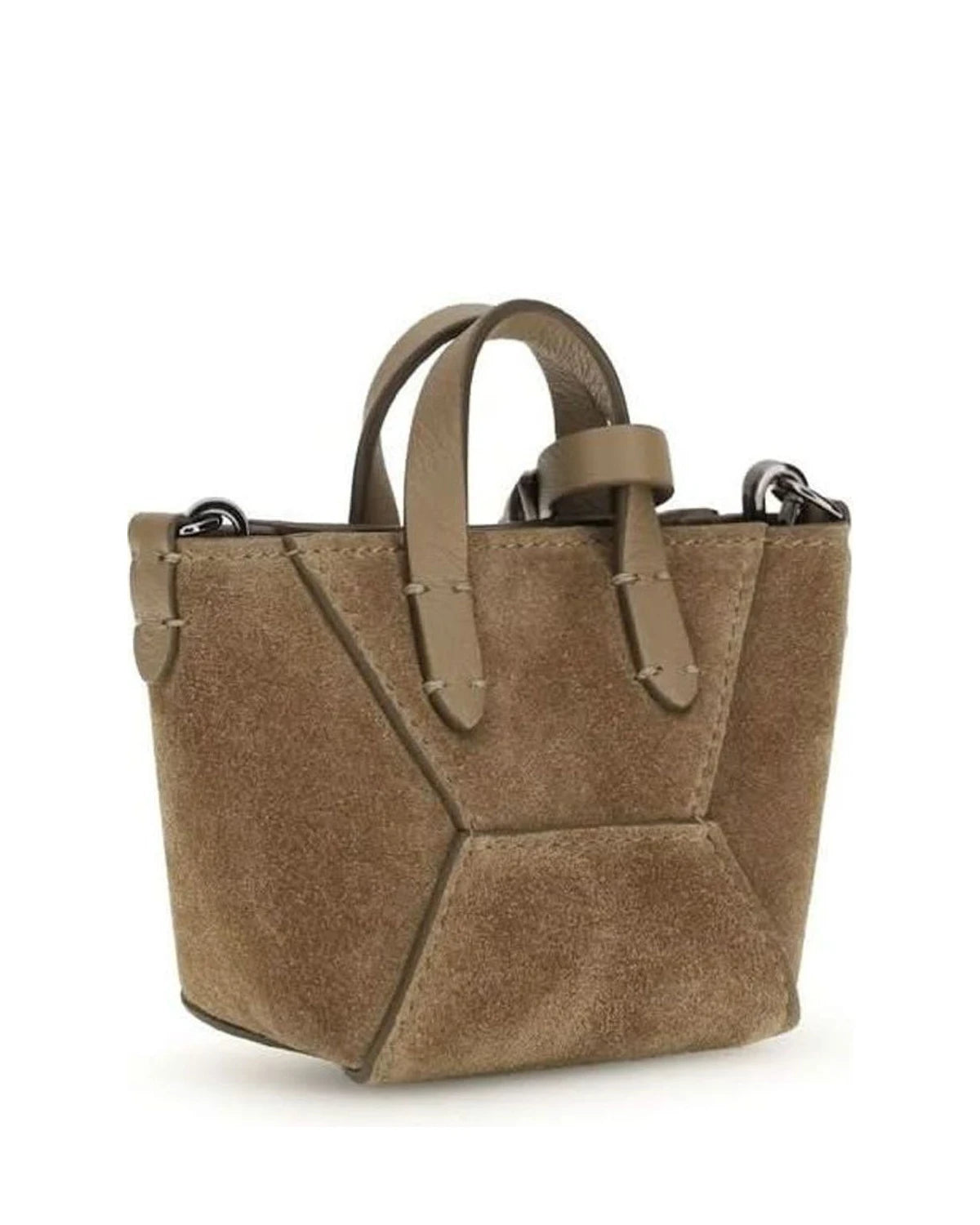 Brunello Cucinelli Brown Calf Leather Bos Taurus Shoulder Bag