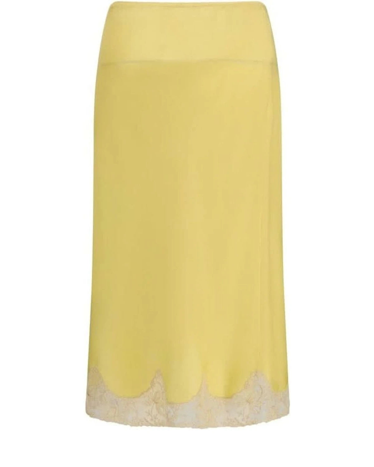 Bicolor Silk Midi Skirt