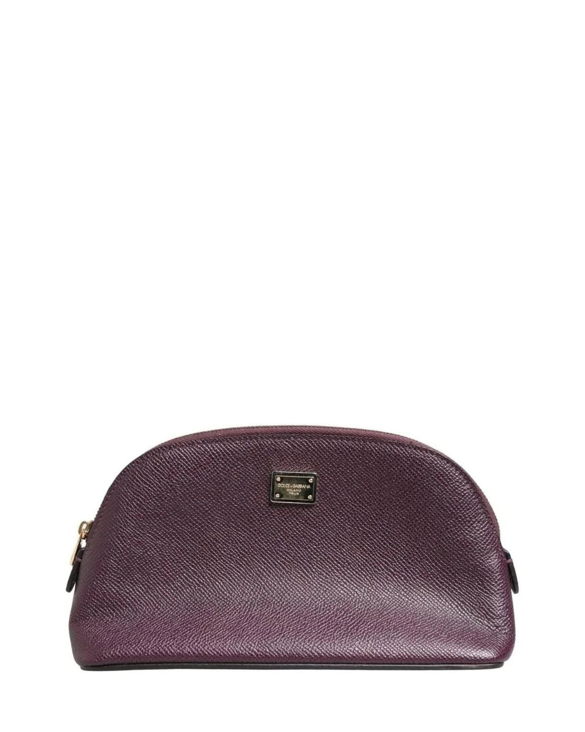 Dolce & Gabbana Purple Leather Dark Dg Logo Zip Around Hand Purse Wallet Glam Steals
