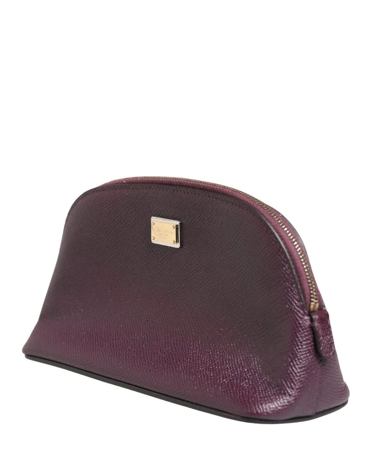 Dolce & Gabbana Purple Leather Dark Dg Logo Zip Around Hand Purse Wallet Glam Steals