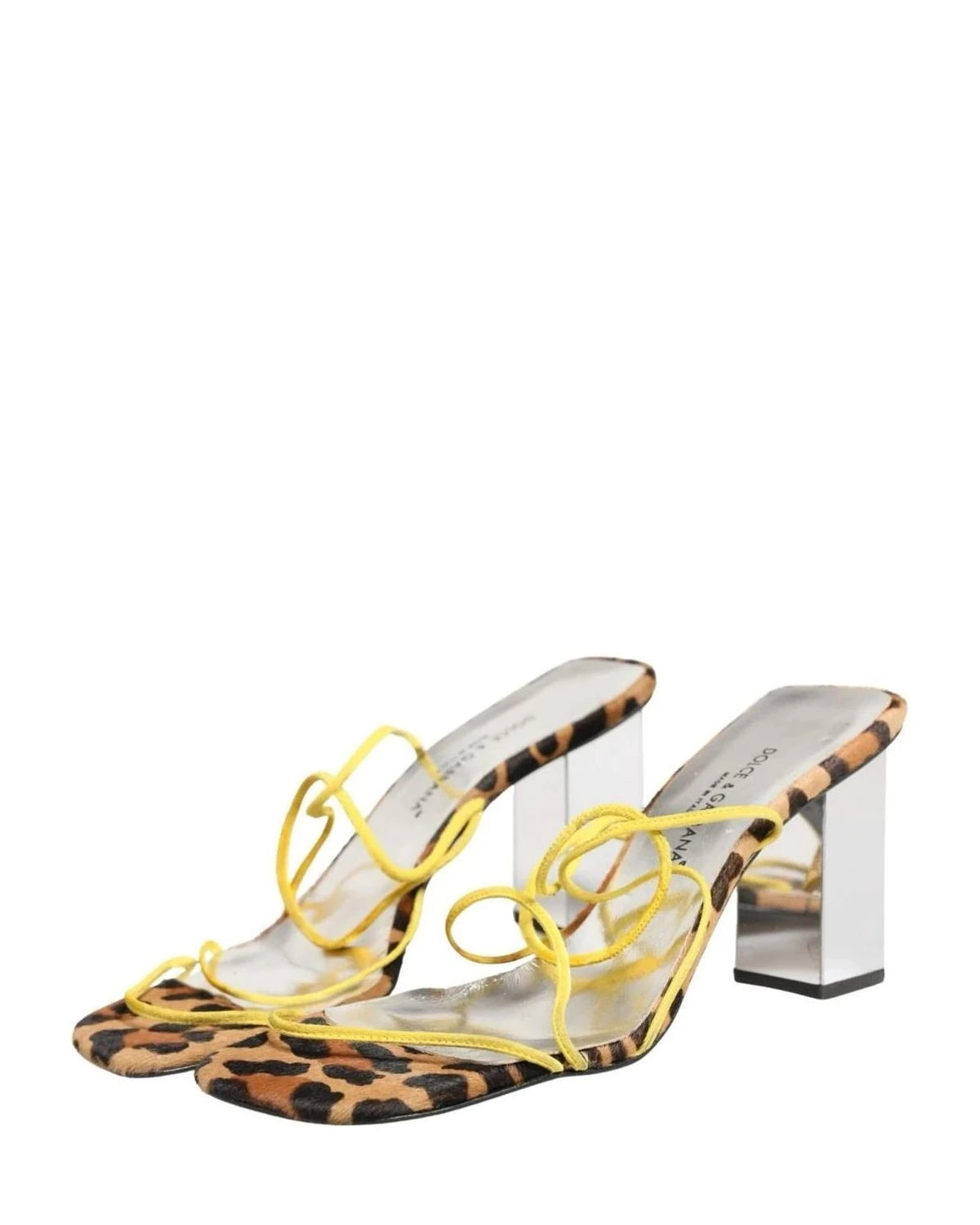 Dolce & Gabbana Multicolor Leather Block Heels Glam Steals