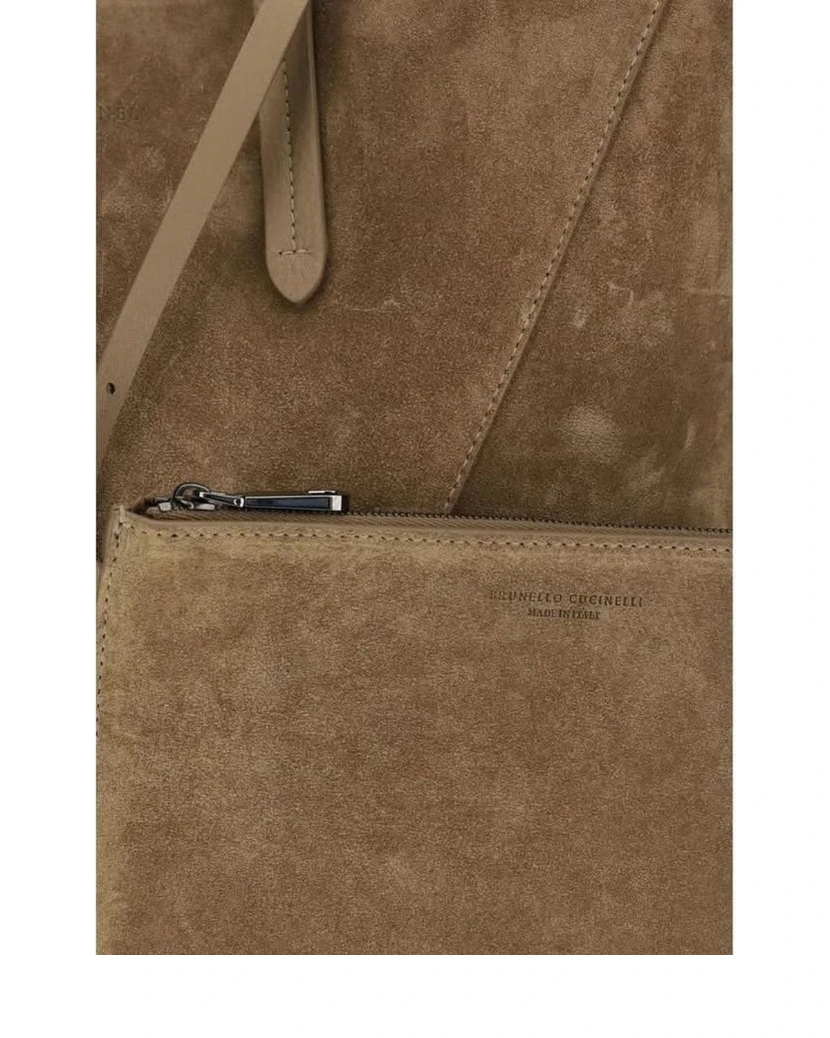 Brunello Cucinelli Beige Calf Leather Bos Taurus Shoulder Bag