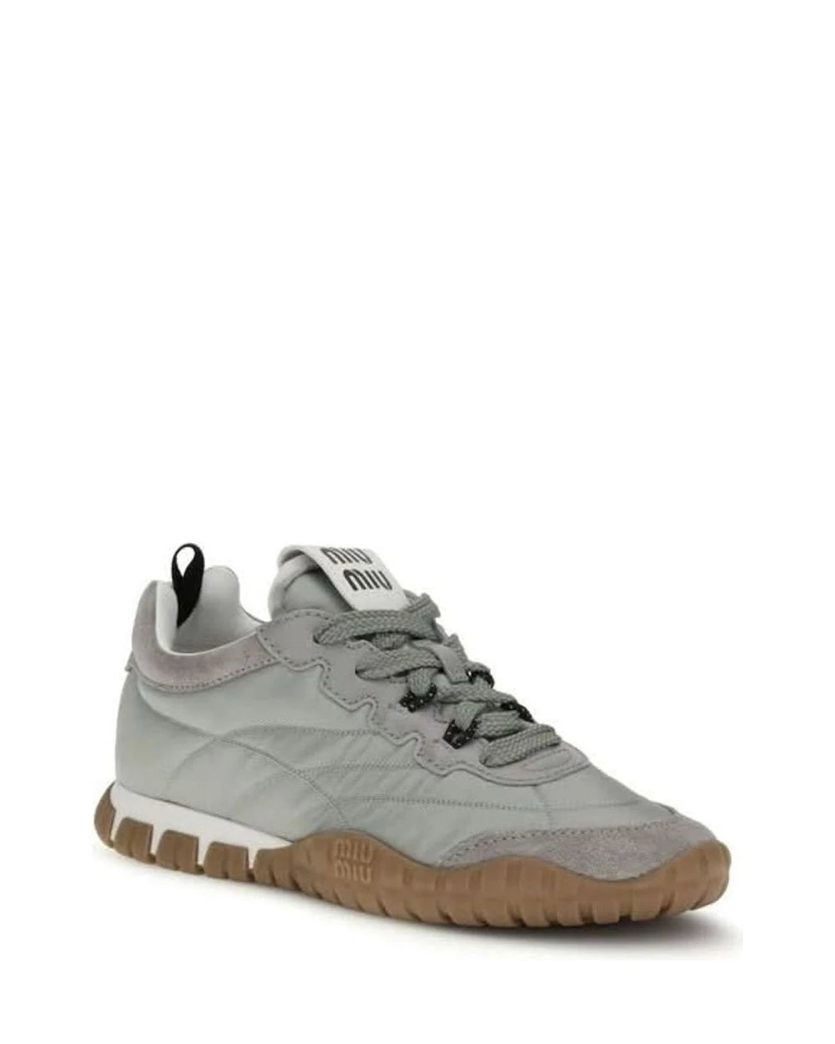 Miu Miu Gray Recycled Polyamide Athletic Sneakers Glam Steals