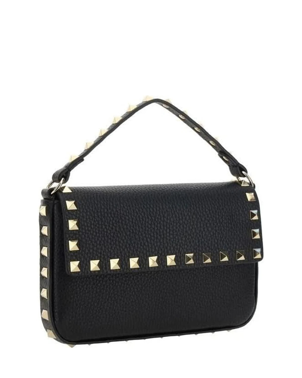 Valentino Garavani Black Leather Calf Bos Taurus Shoulder Bag Glam Steals