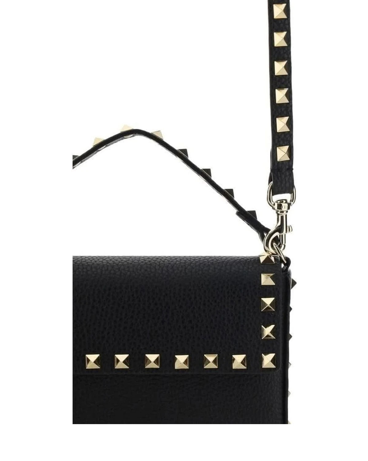 Valentino Garavani Black Leather Calf Bos Taurus Shoulder Bag Glam Steals