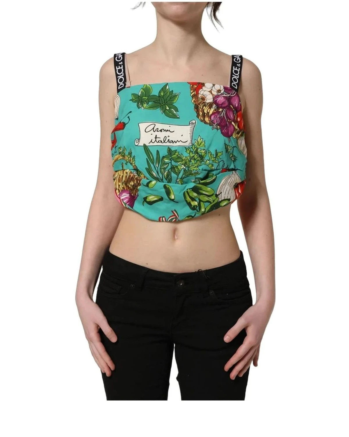 Dolce & Gabbana Crop Top in multicolor, Elastane — view 3