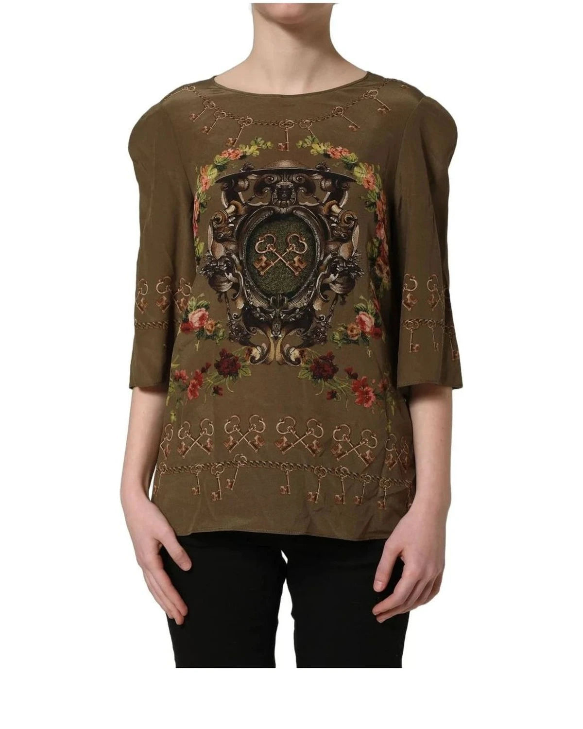 Dolce & Gabbana Blouse in brown, Silk — view 5
