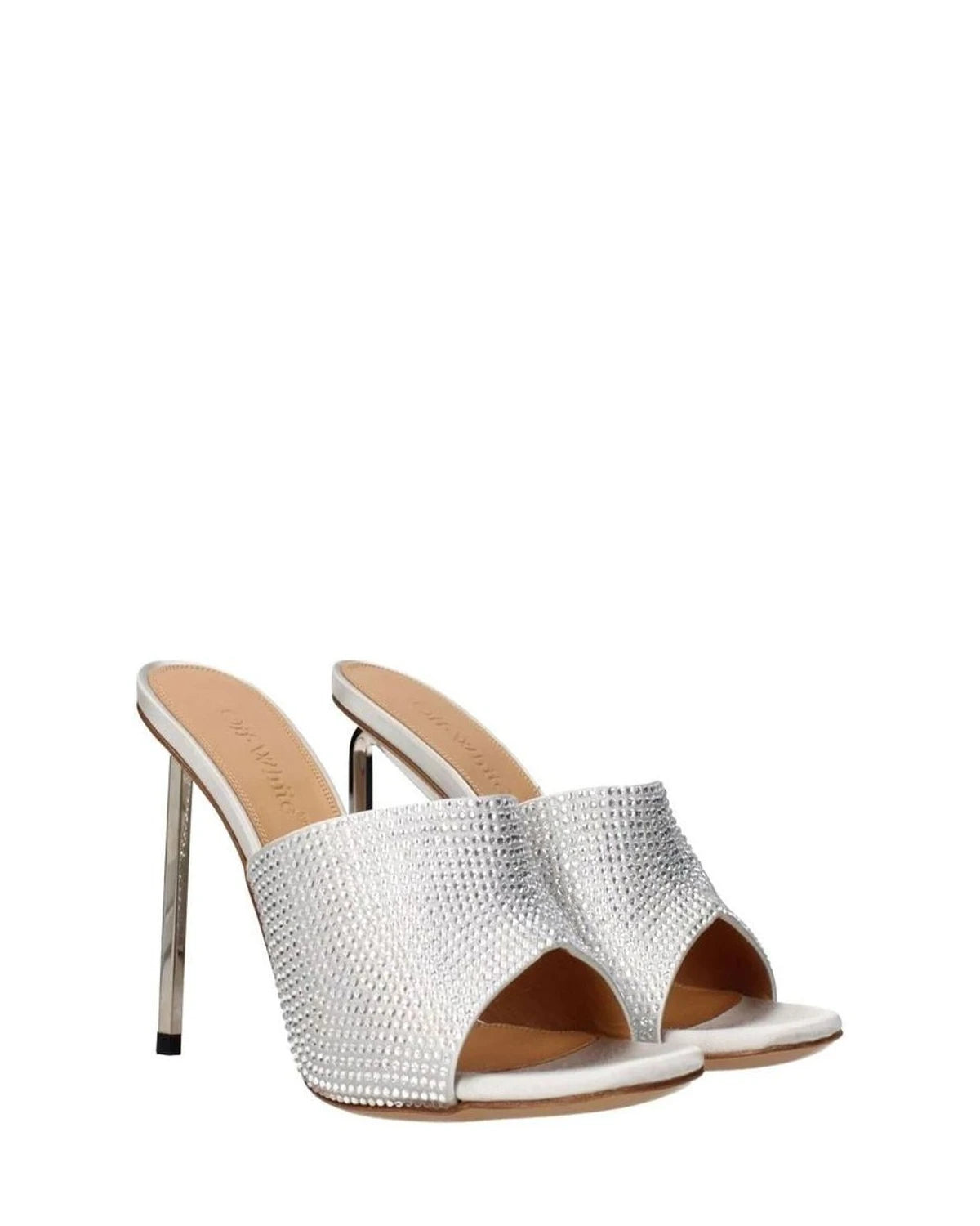Off-White Gray Stiletto Sandals