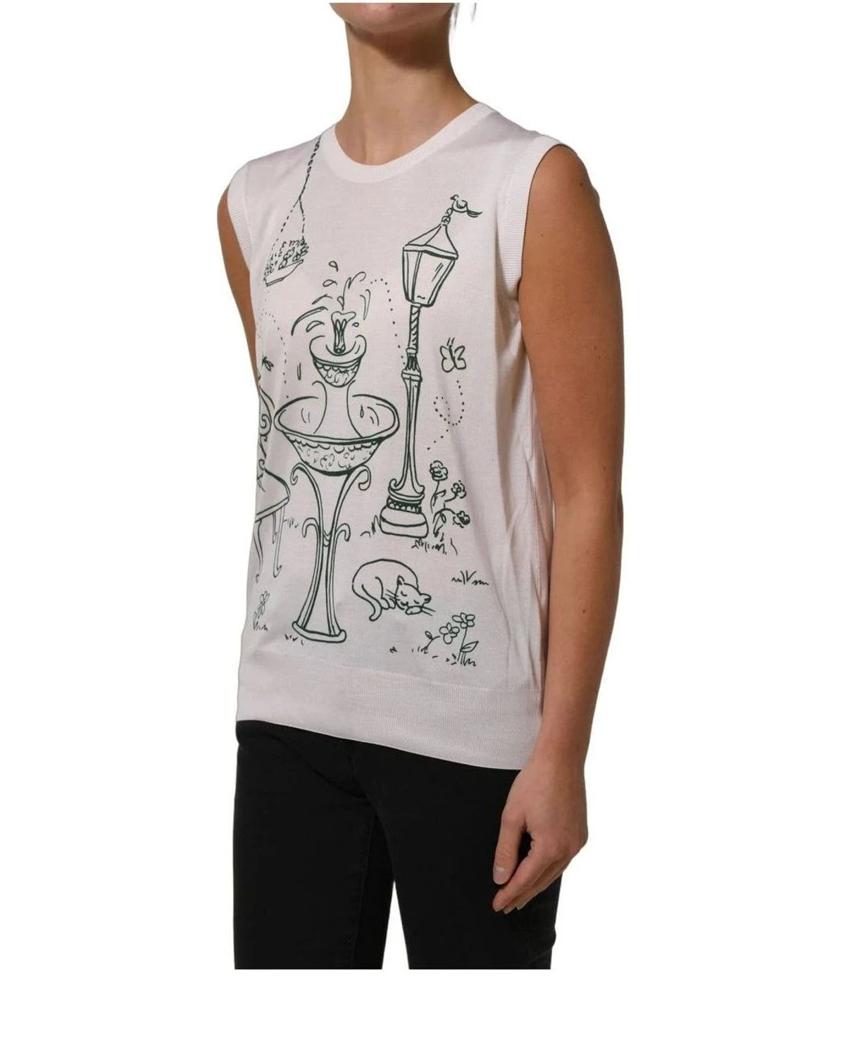 Dolce & Gabbana Tank Top in white, Silk — view 3