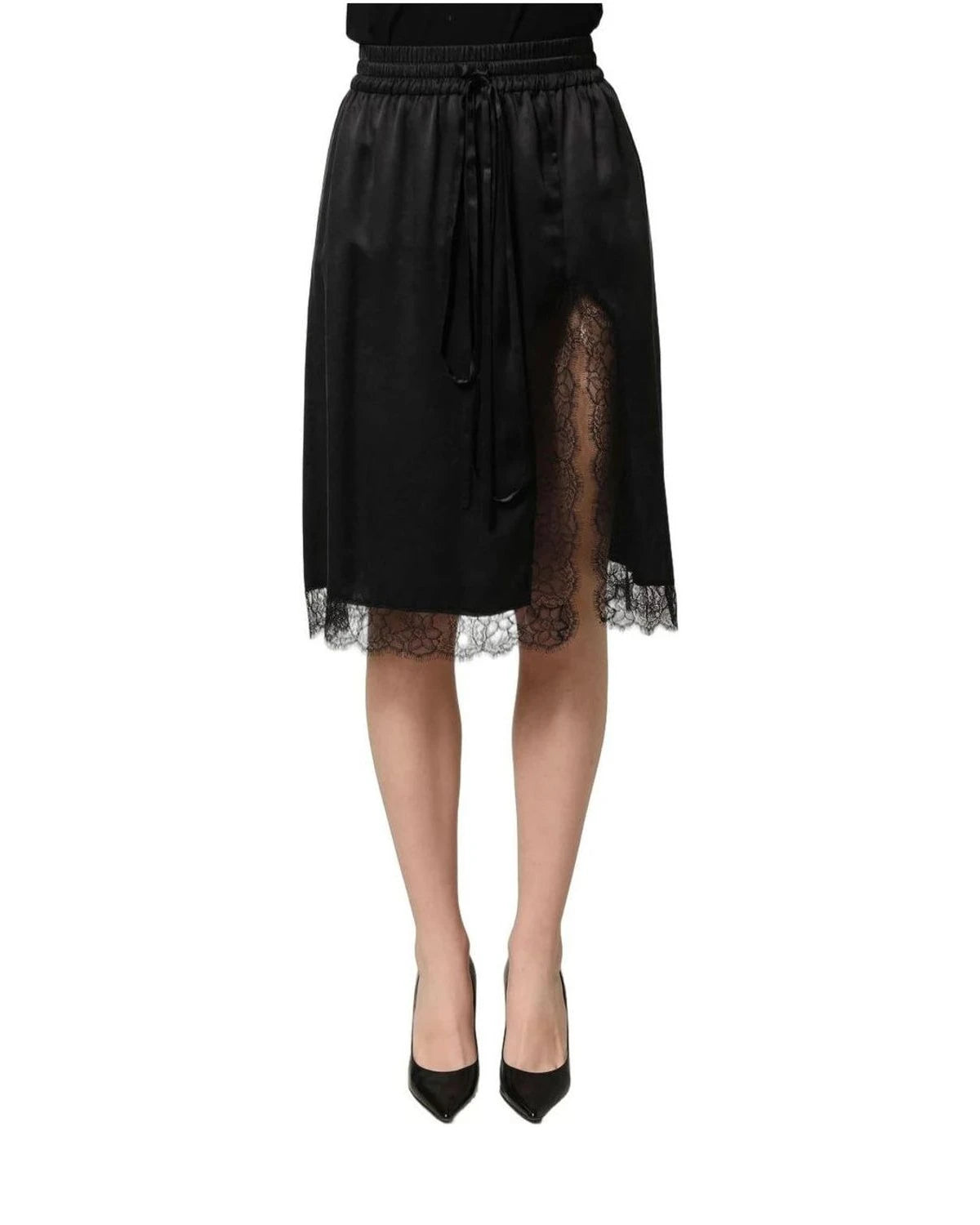 Dolce & Gabbana Skirt in black, Silk Drawstring — view 2