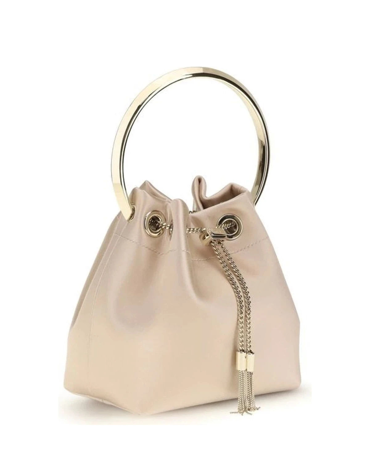 Jimmy Choo Beige Silk Bucket Bag