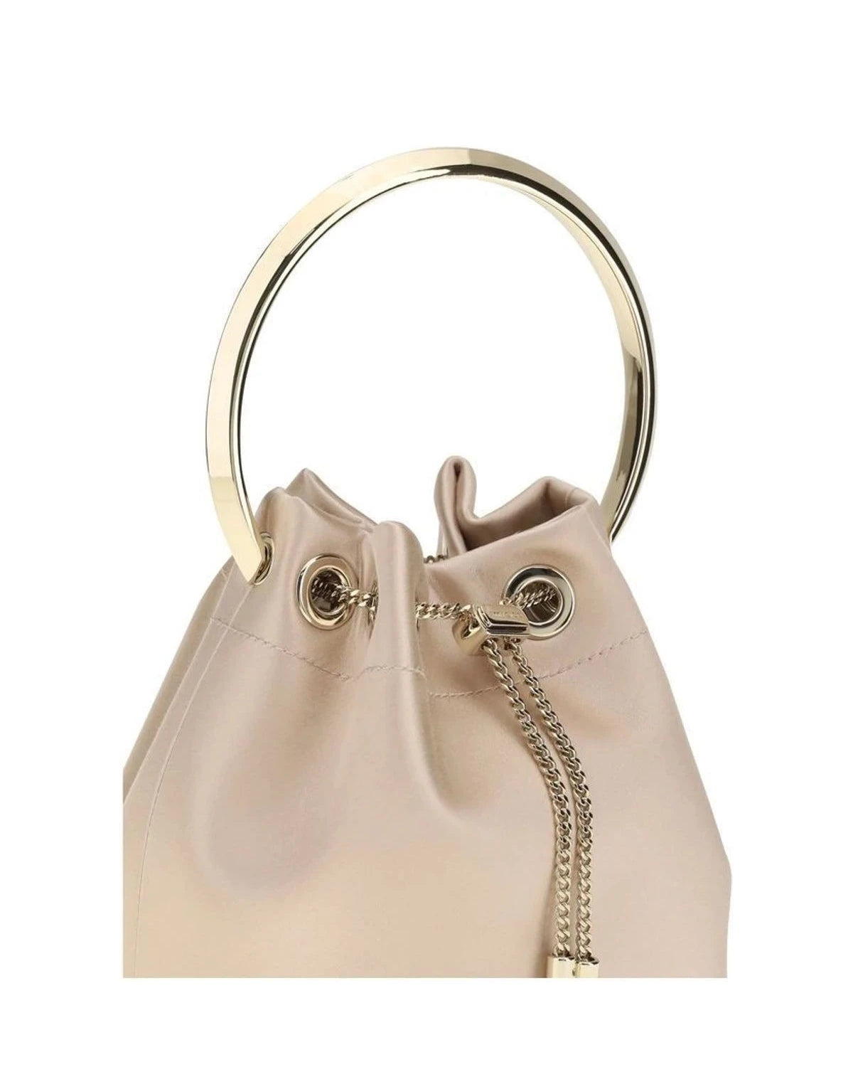 Jimmy Choo Beige Silk Bucket Bag