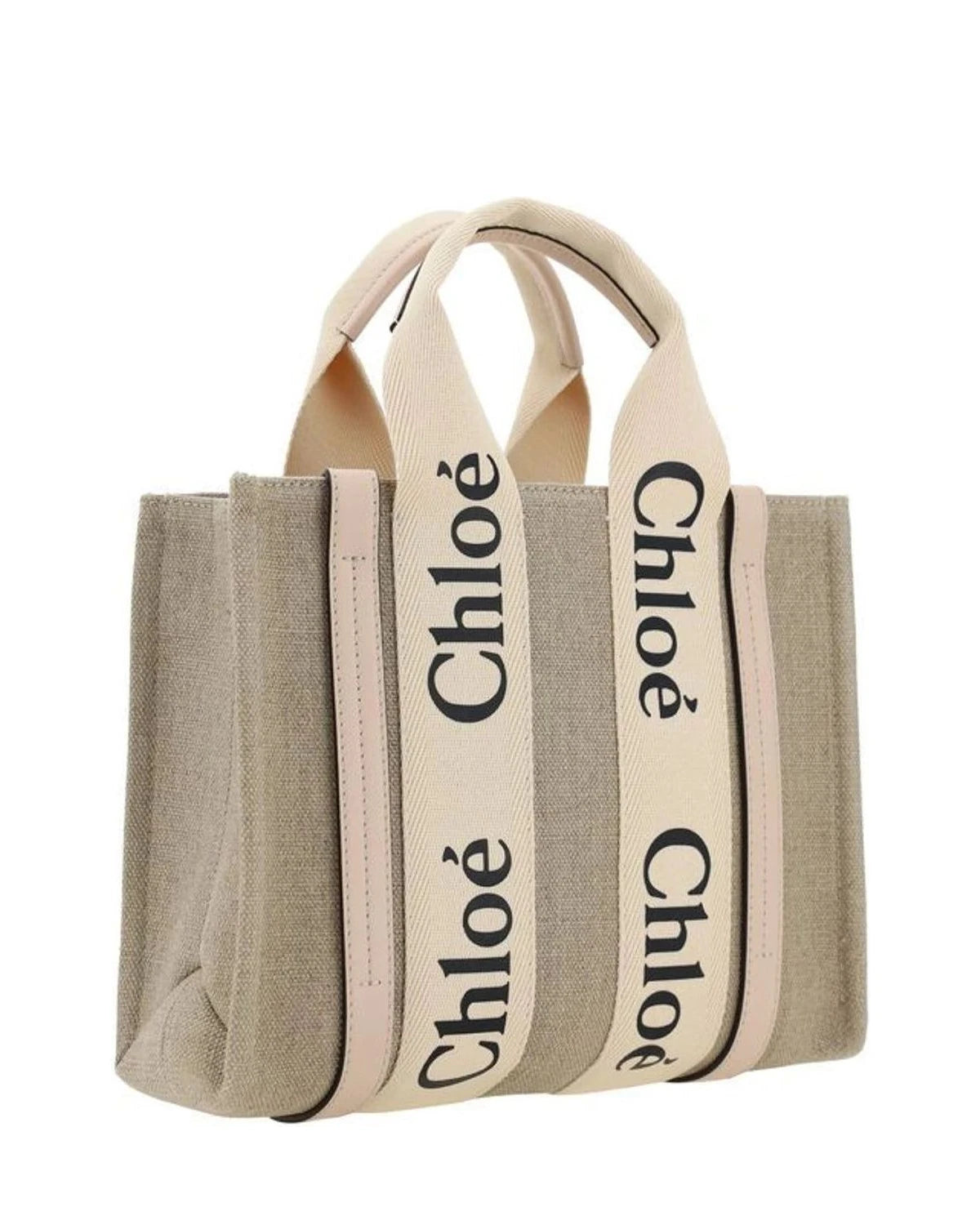 Chloé Brown Linen Tote Bag