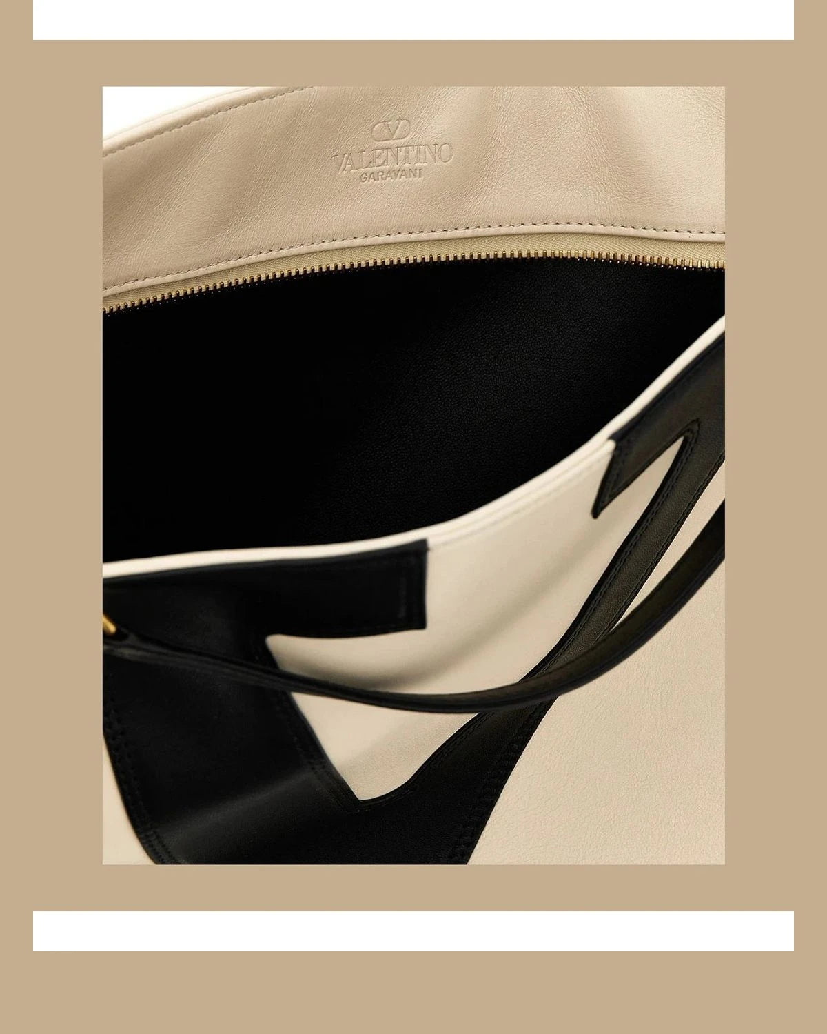 Valentino Garavani Tote Bag in beige, Lamb Leather — view 4