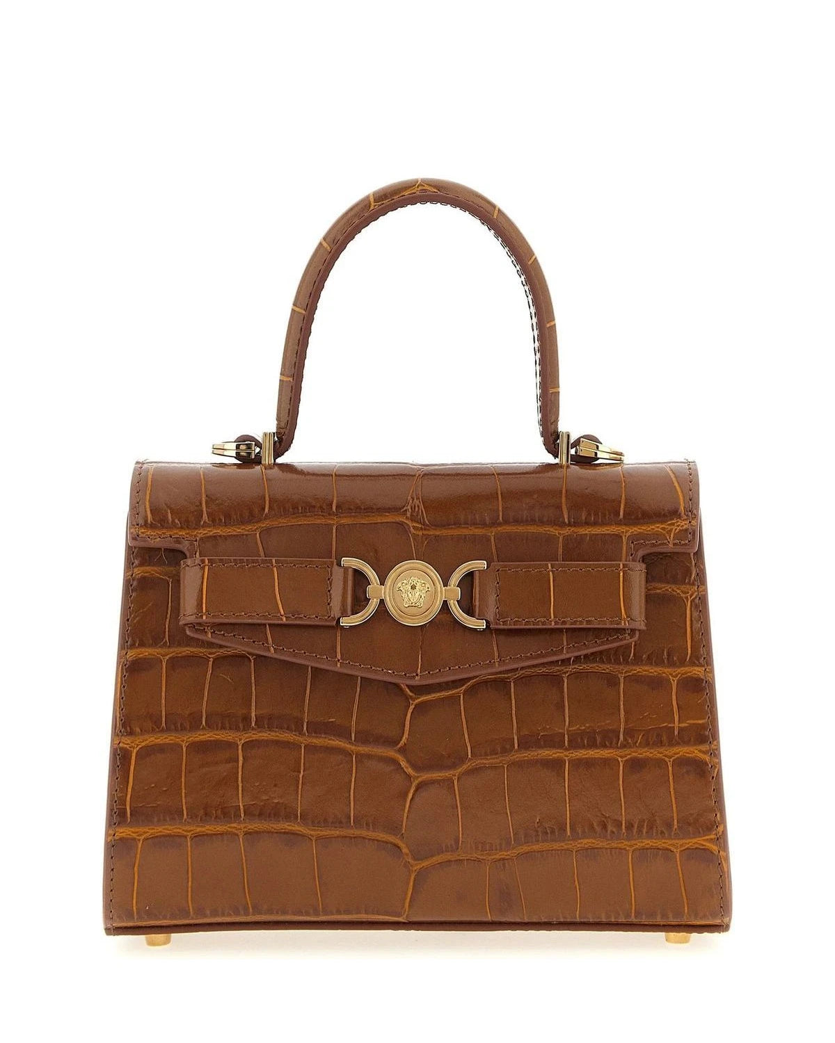 Versace Satchel Bag in brown, Calfskin Leather
