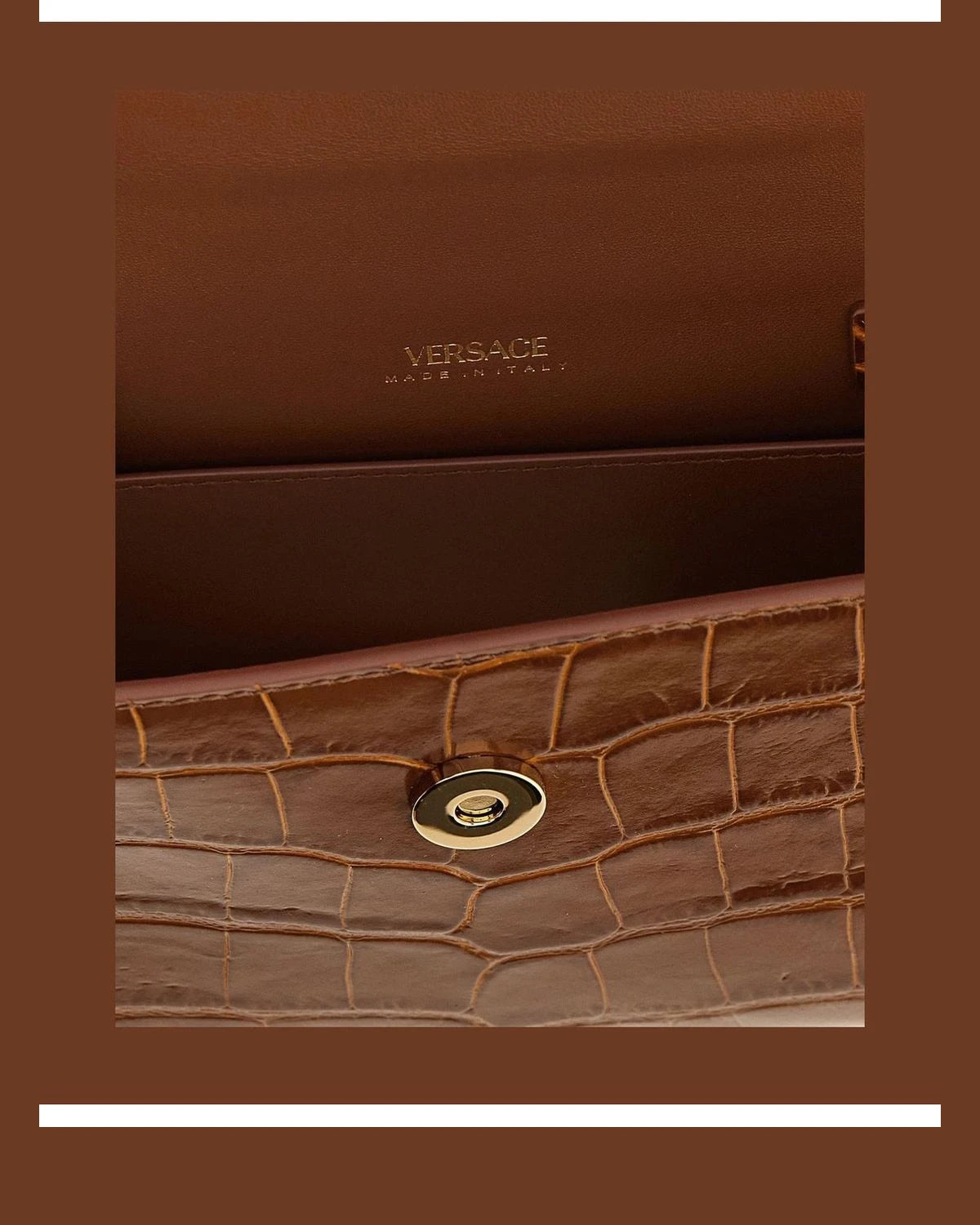 Versace Satchel Bag in brown, Calfskin Leather — view 4