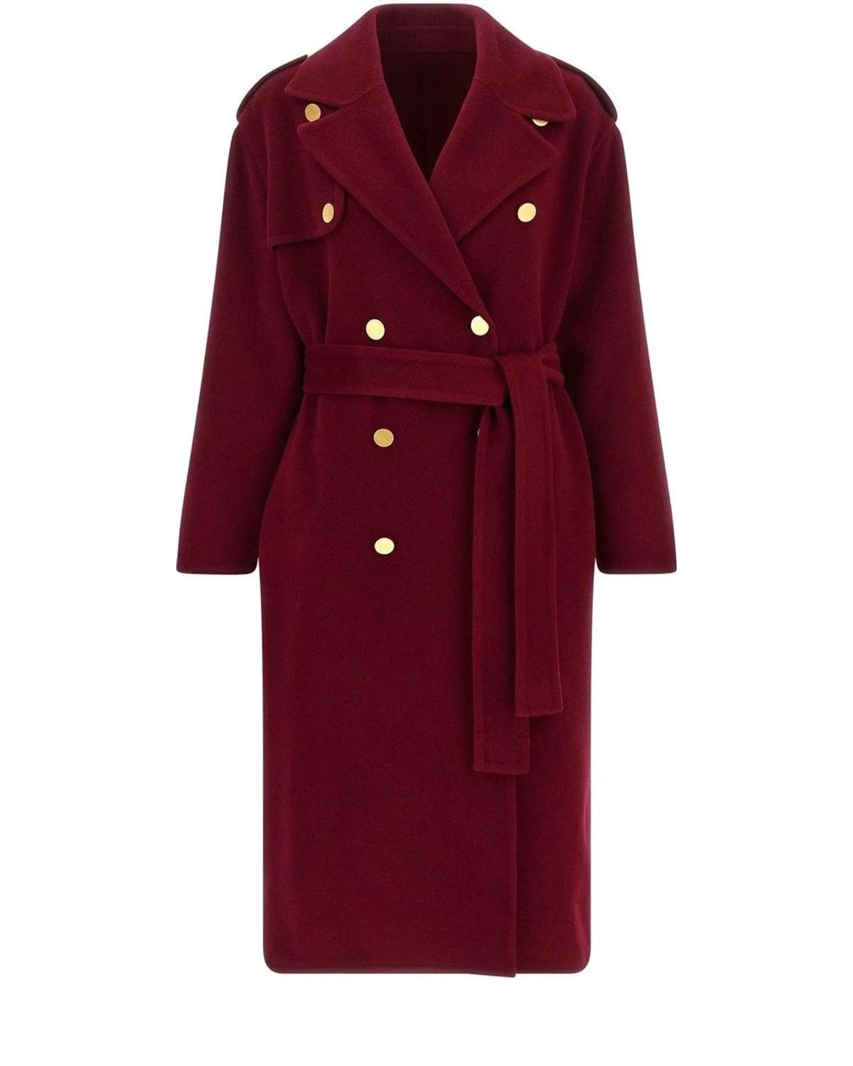 Alberta Ferretti Wrap Coat in red, Wool