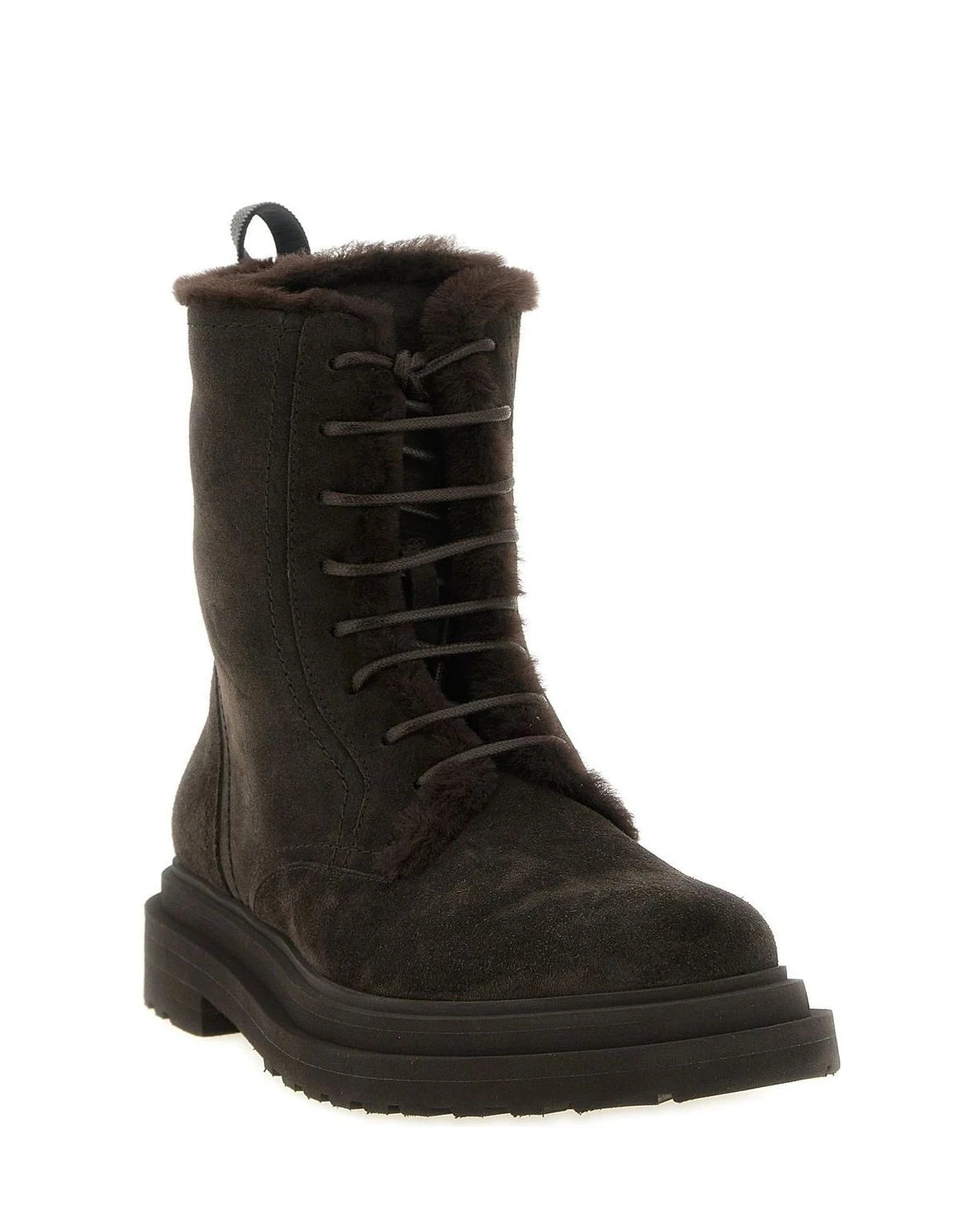 Brunello Cucinelli Lace-Up Brown Boots