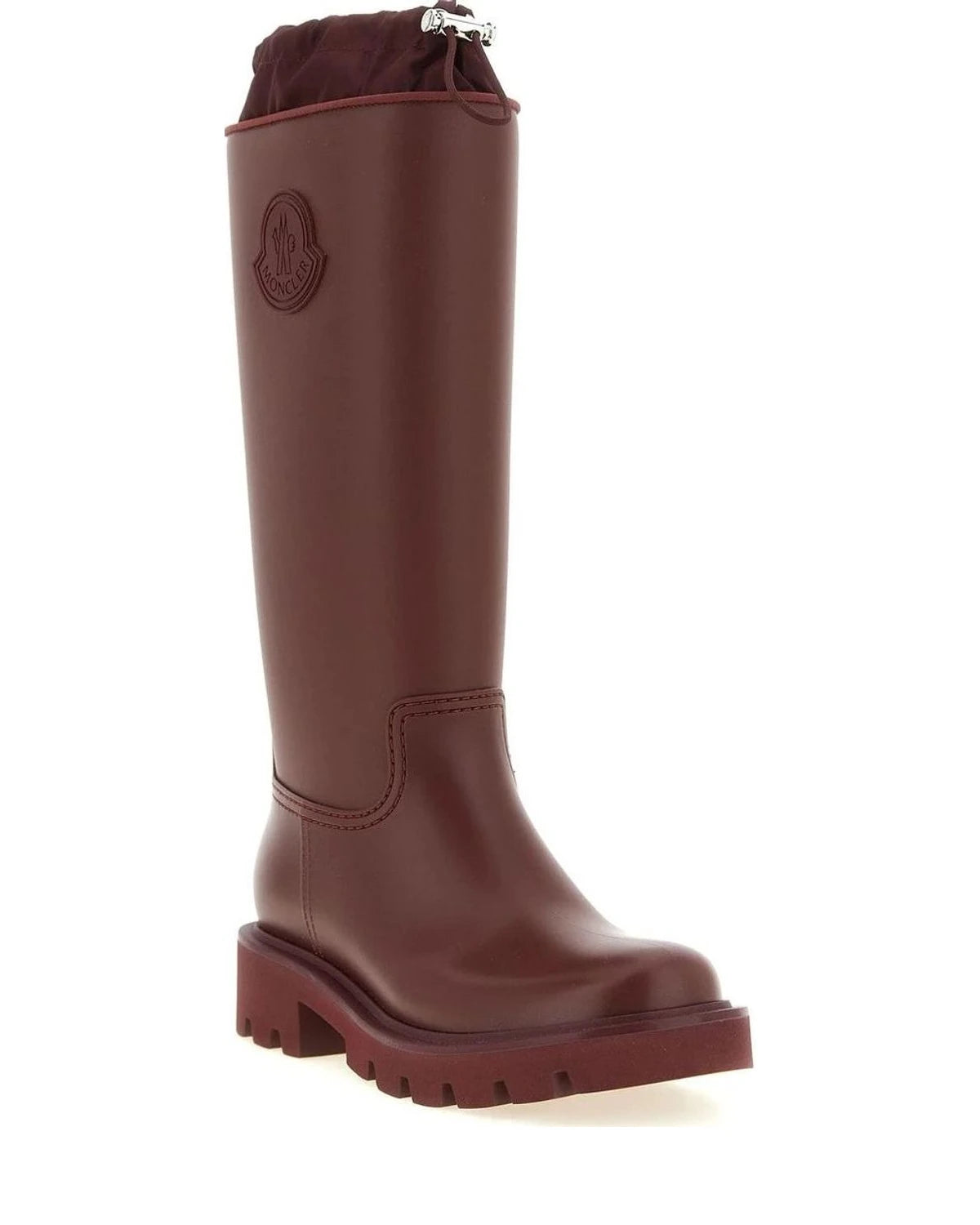 Moncler Burgundy Knee High Boots