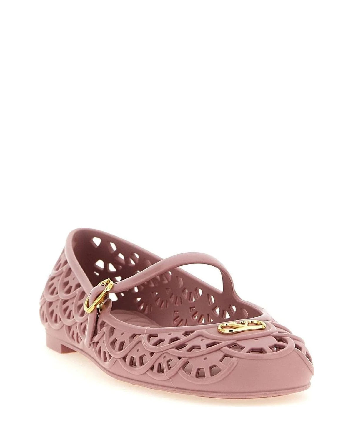 Valentino Garavani Polyvinyl Pink Ballet Flats