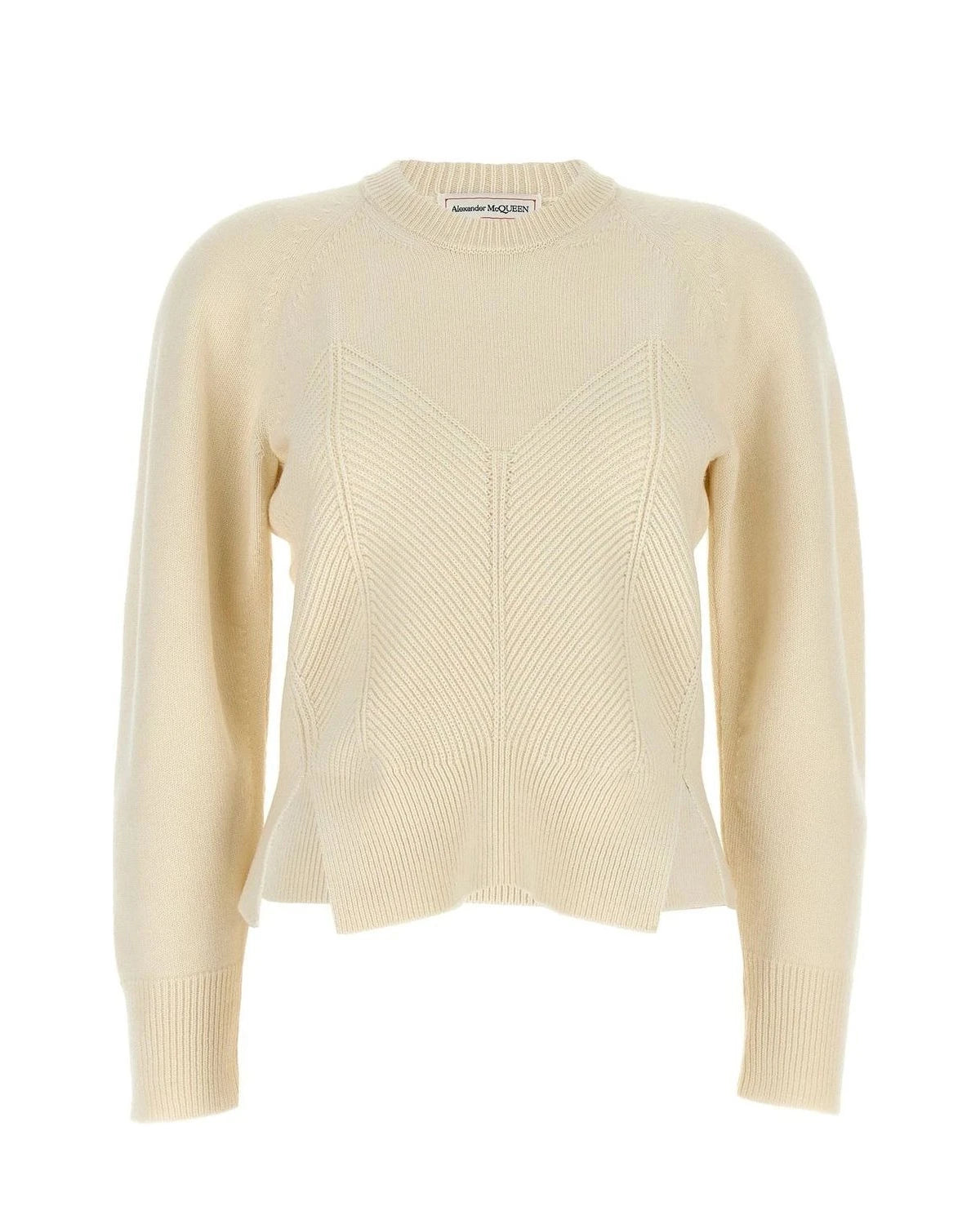 Alexander McQueen Sweater in white, Wool