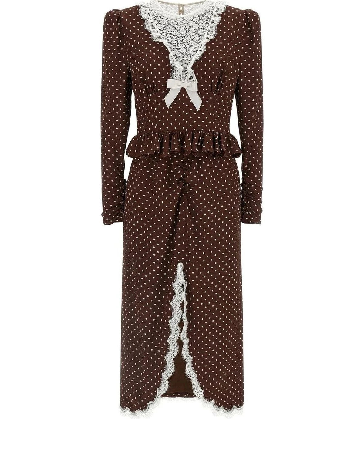 Alessandra Rich Dresse in brown, Silk