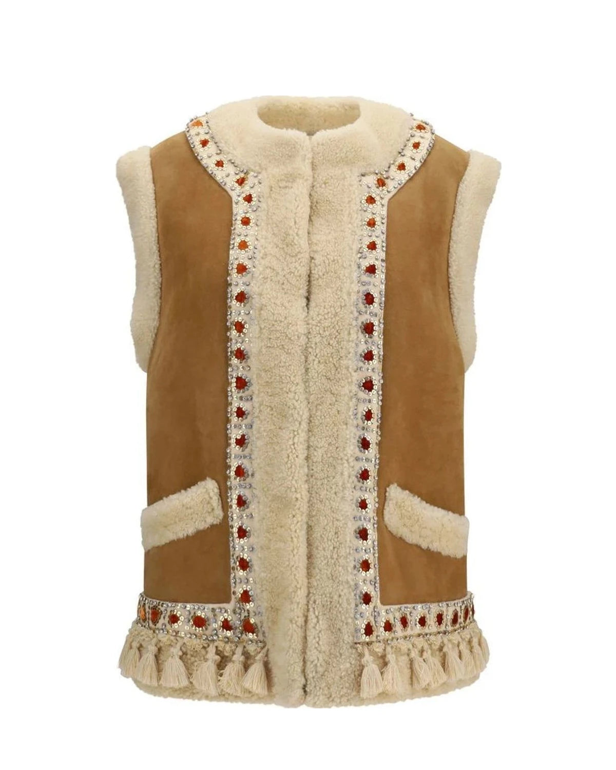 Valentino Garavani Vest in beige, Lamb