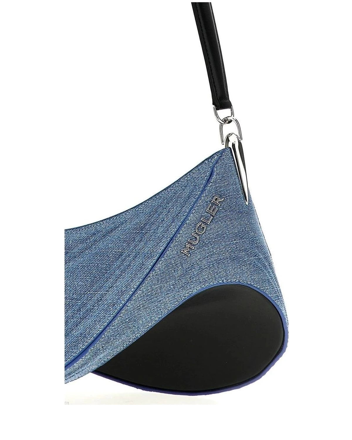 Mugler Shoulder Bag in blue, Calfskin Leather — view 3