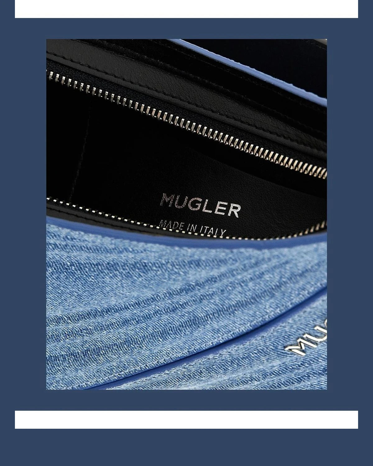 Mugler Shoulder Bag in blue, Calfskin Leather — view 4