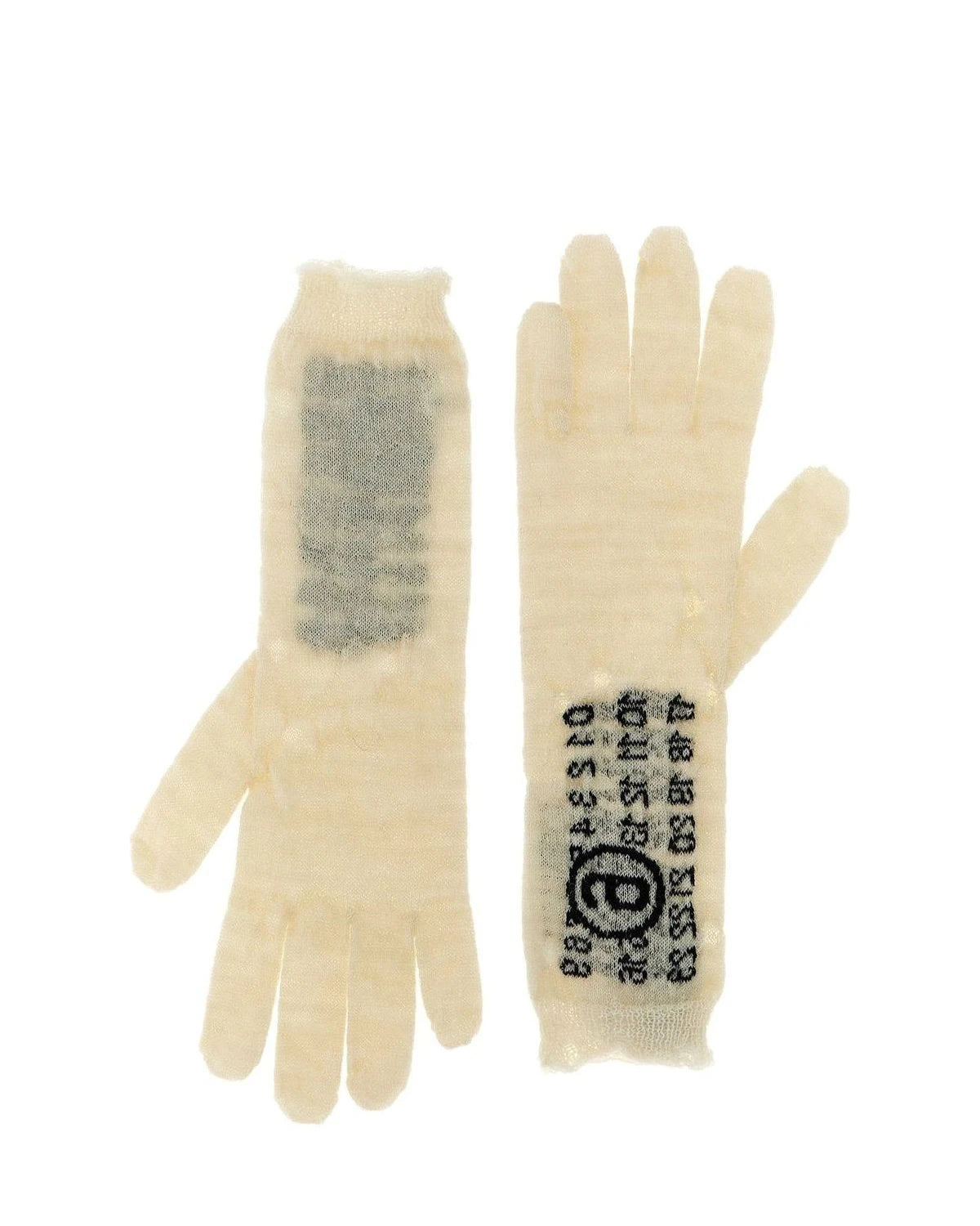 MM6 Maison Margiela Gloves & Mitten in beige, Virgin Wool — view 2