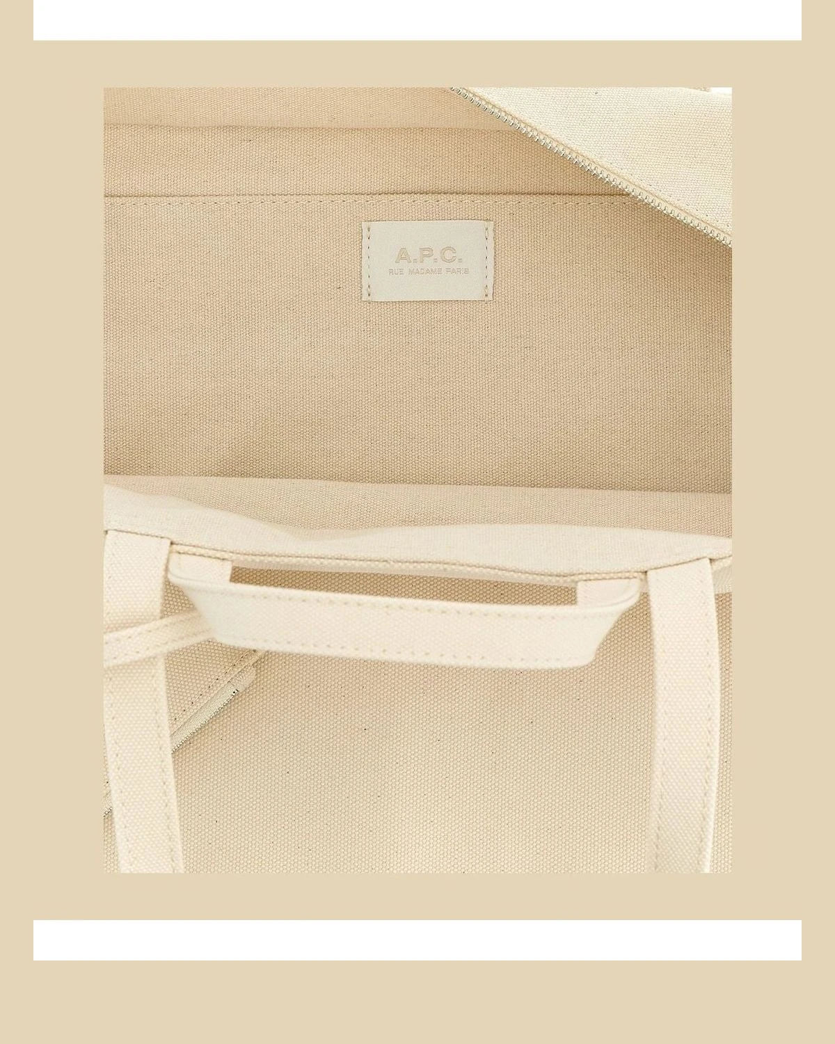 A.P.C. Tote Bag in beige, Cotton — view 4