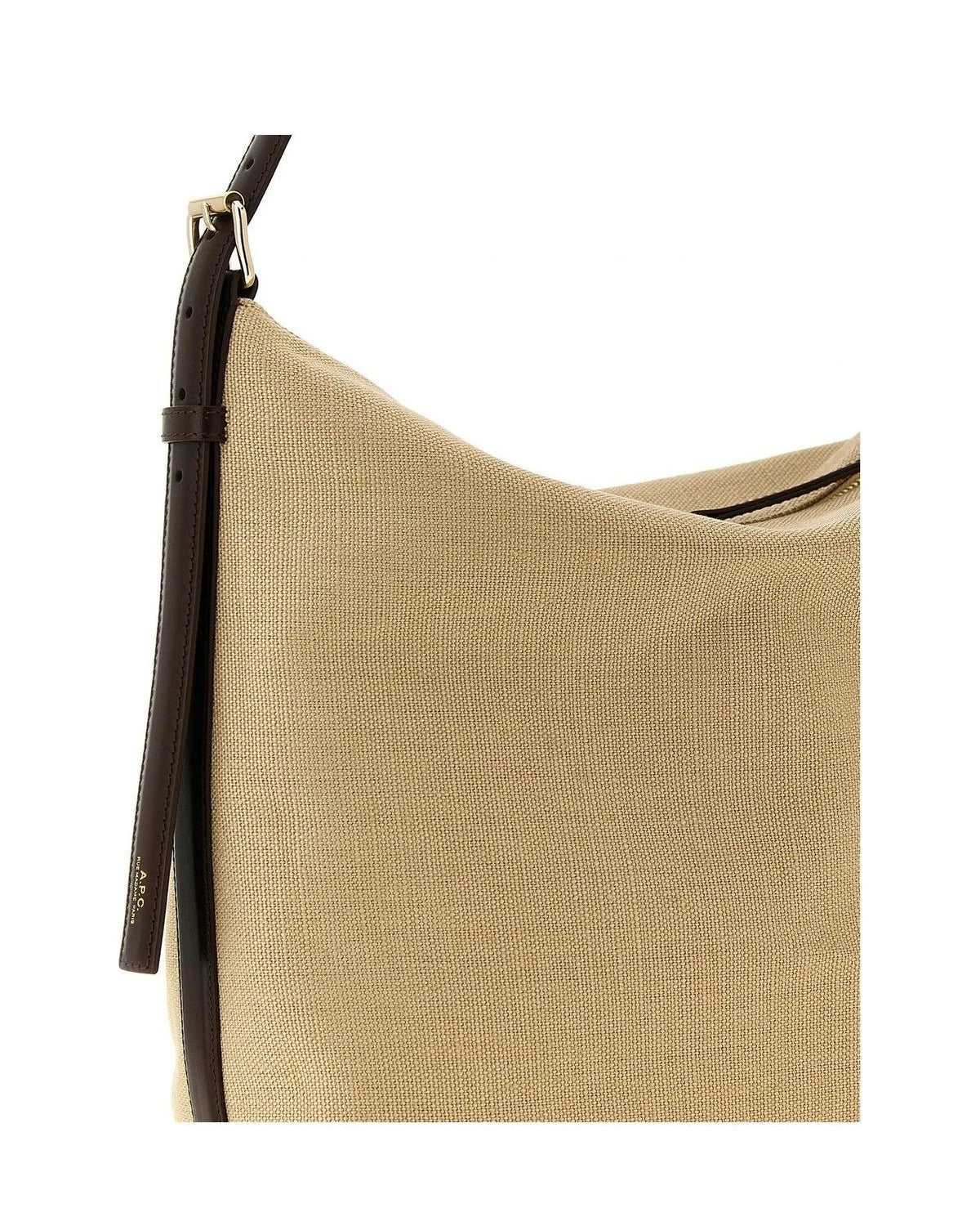 A.P.C. Shoulder Bag in beige, Cotton — view 3