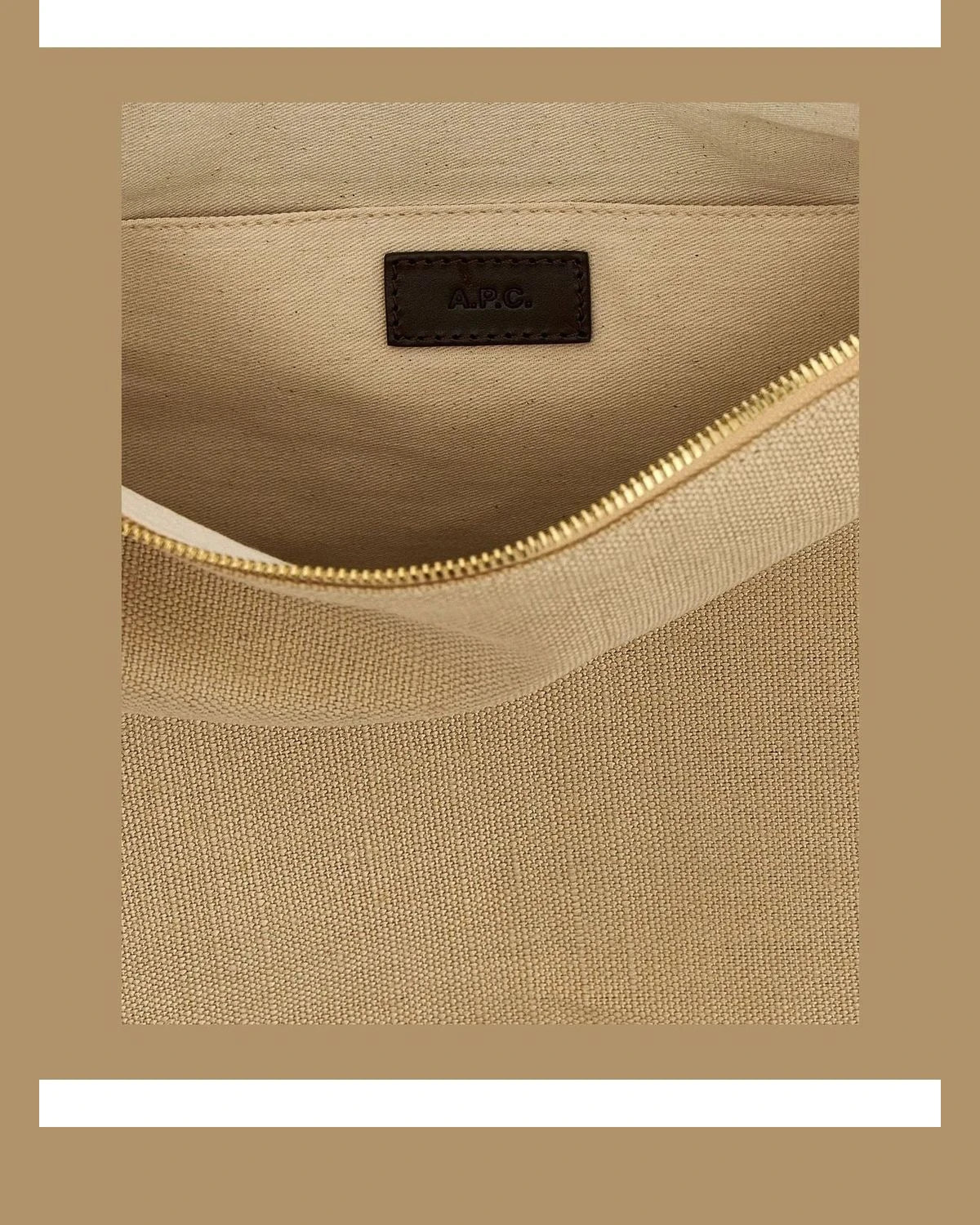 A.P.C. Shoulder Bag in beige, Cotton — view 4
