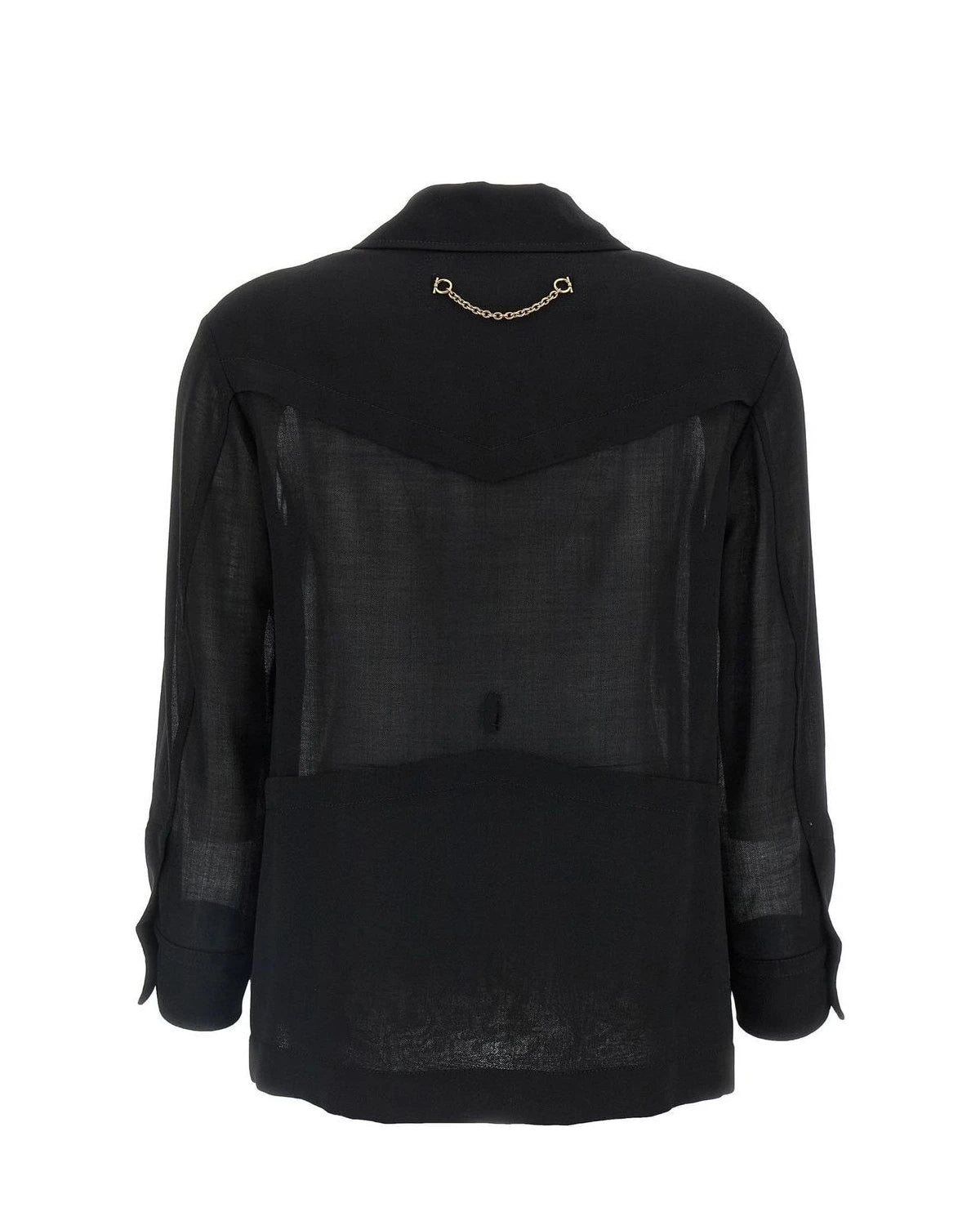 Ferragamo Dress Shirt in black, Virgin Wool — view 2
