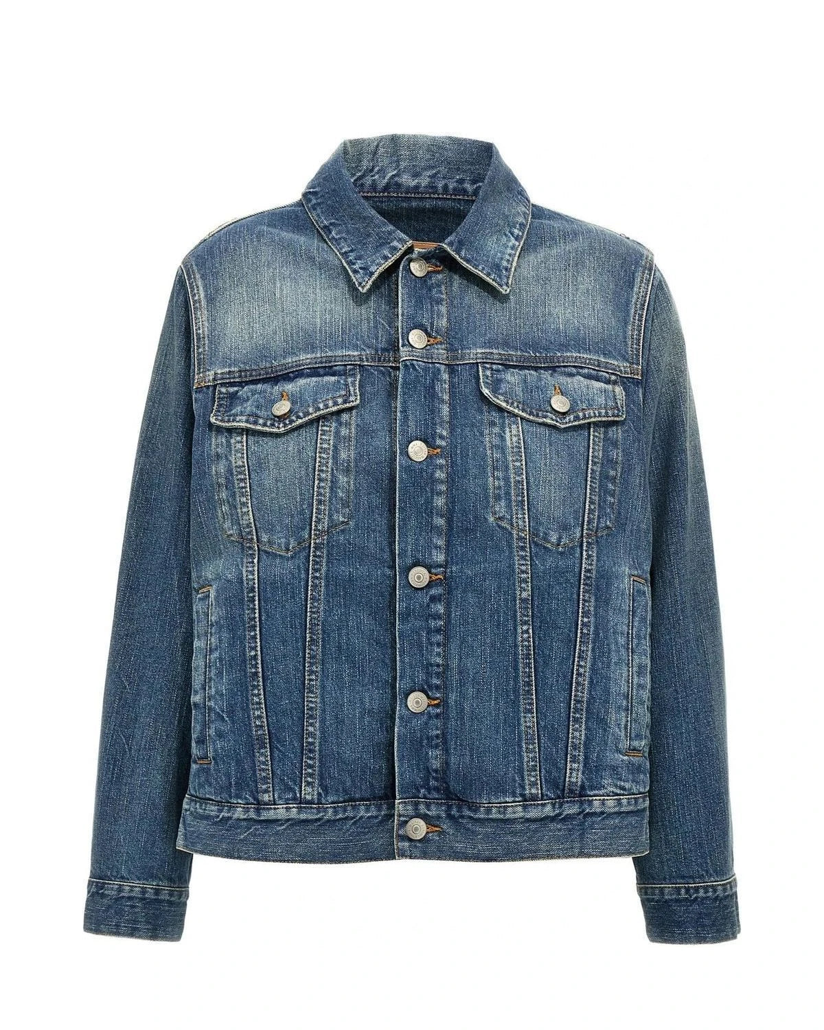 MM6 Maison Margiela Trucker Jacket in blue, Cotton