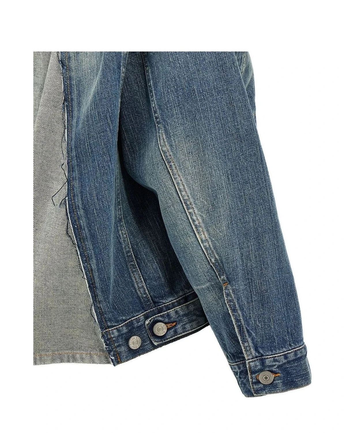 MM6 Maison Margiela Trucker Jacket in blue, Cotton — view 4