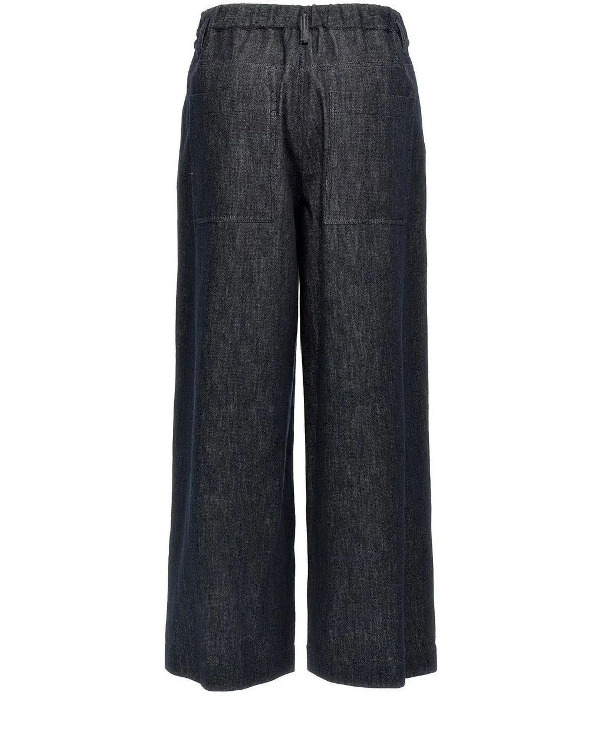 Brunello Cucinelli Palazzo Pant in blue, Cotton — view 2