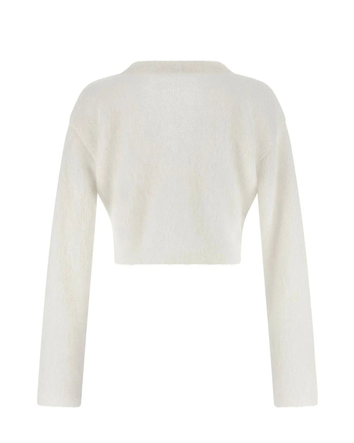 Alessandra Rich Cardigan in white, Mohair Wool — view 2