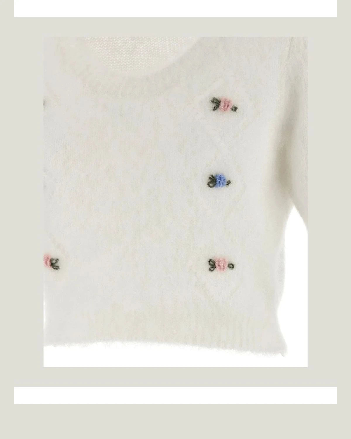 Alessandra Rich Sweater in white, Mohair Wool — view 4