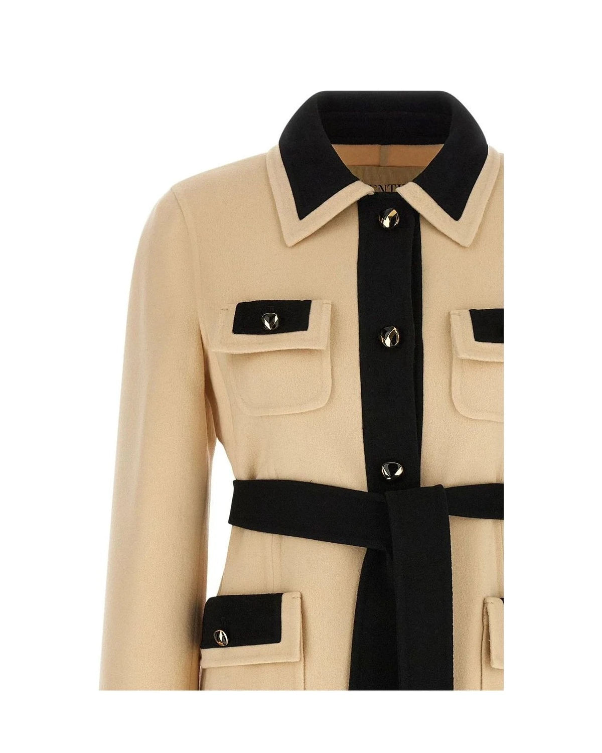 Valentino Garavani Wrap Coat in beige, Virgin Wool — view 3