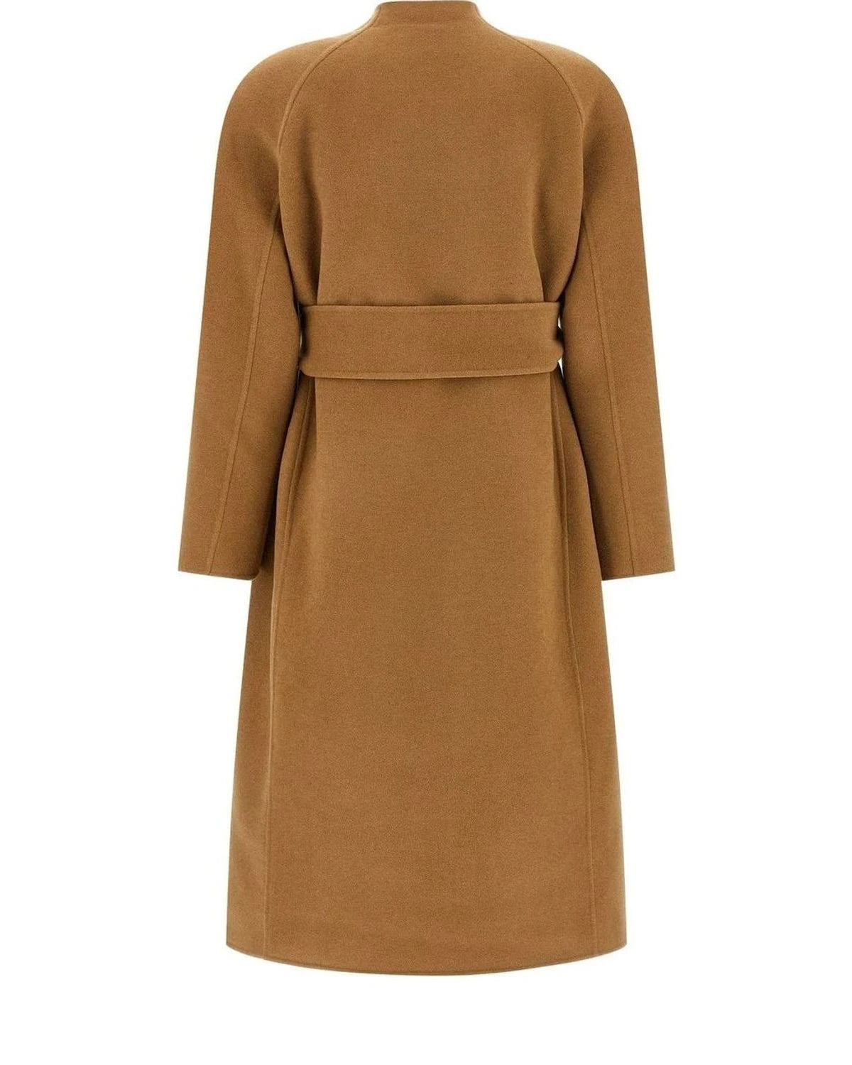 Khaite Wrap Coat in brown, Wool — view 2