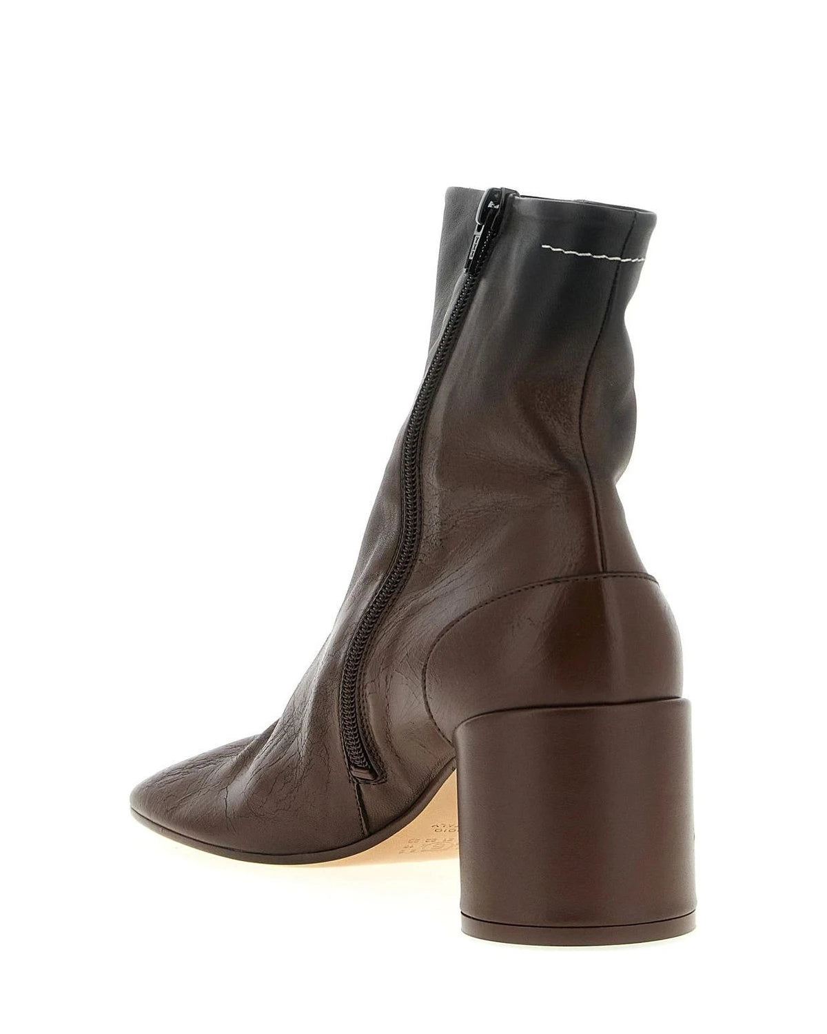MM6 Maison Margiela Boots in brown, Lambskin — view 3