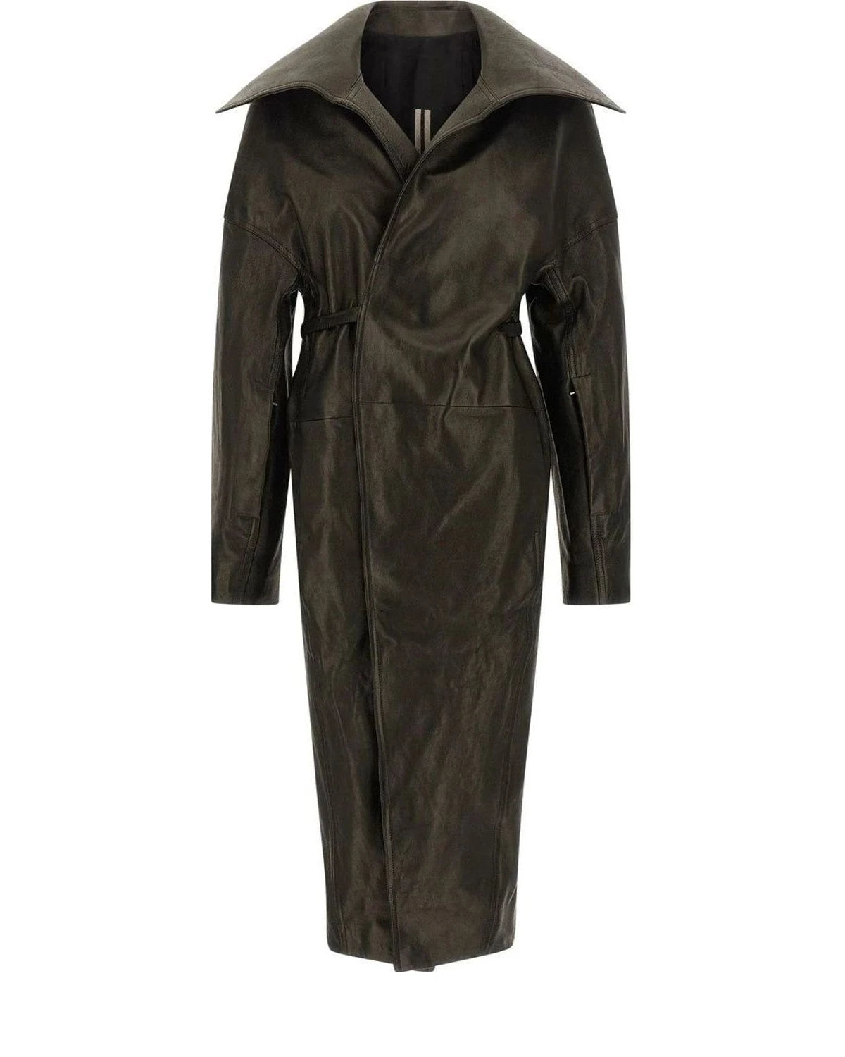 Rick Owens Wrap Coat in black, Lamb Leather