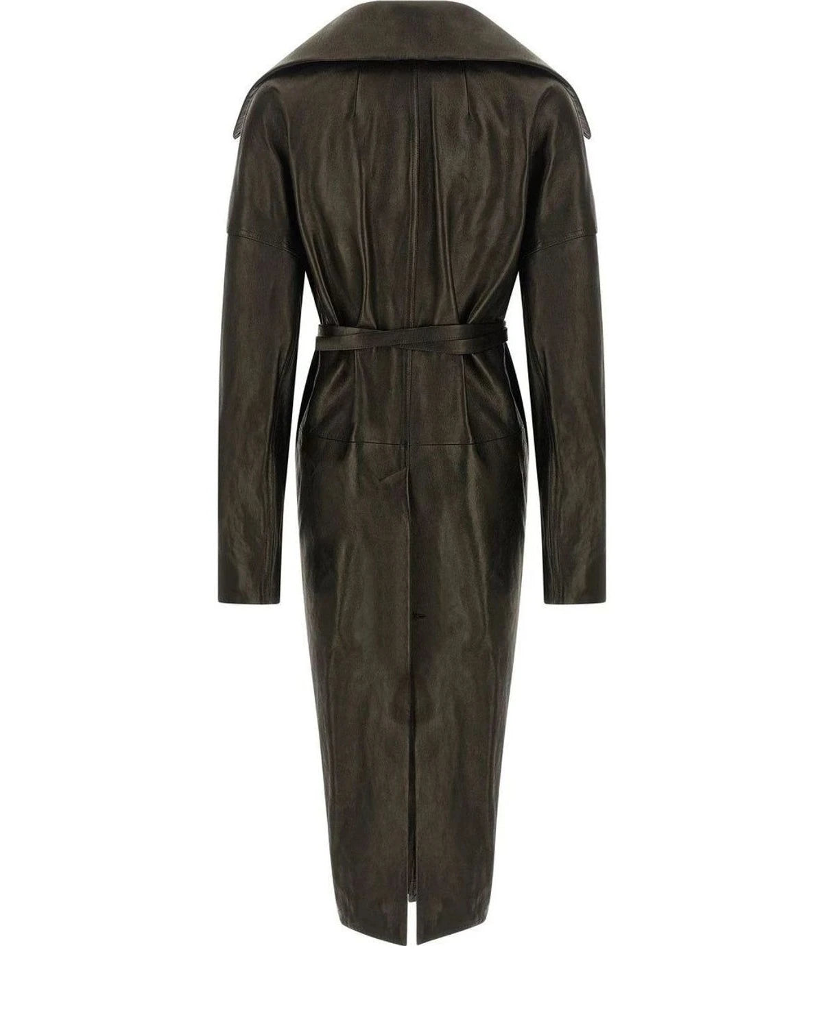 Rick Owens Wrap Coat in black, Lamb Leather โ view 2