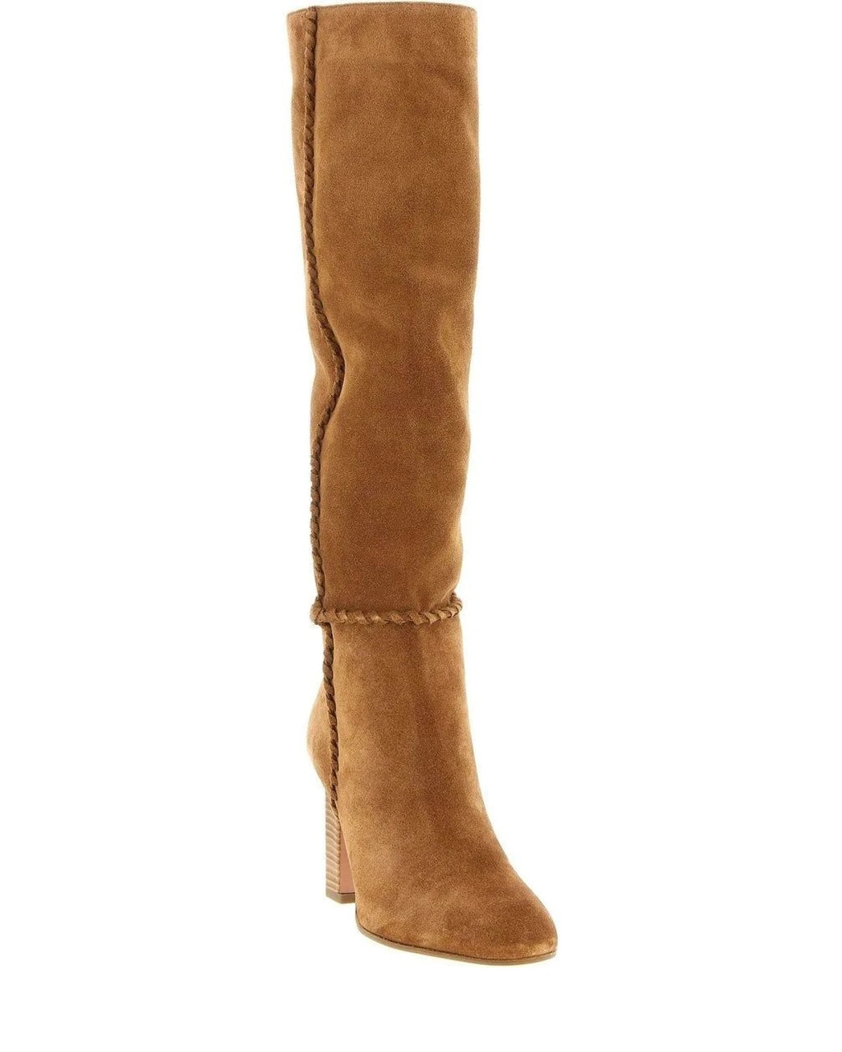 Aquazzura Knee High Boots in beige, Calfskin Leather — view 2