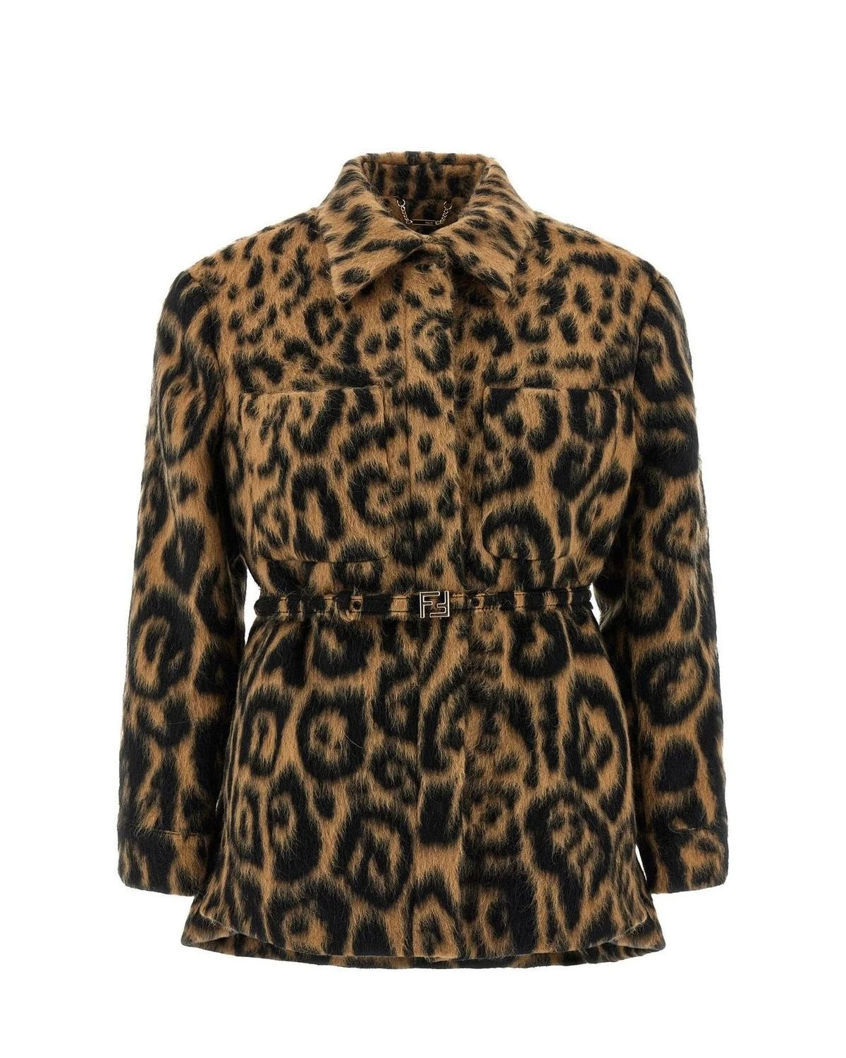 Fendi Overcoat in beige, Virgin Wool