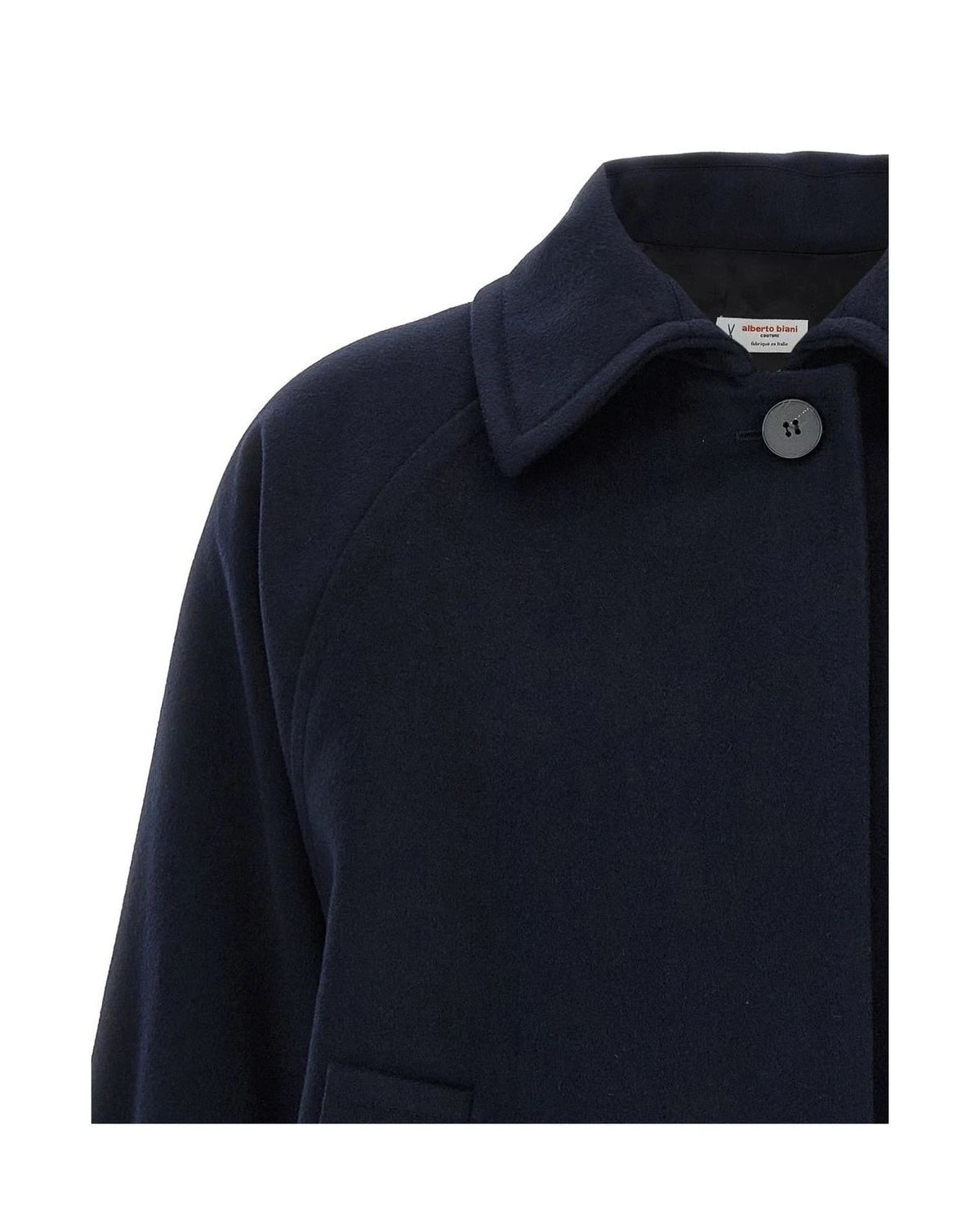 Alberto Biani Wrap Coat in blue, Virgin Wool — view 3